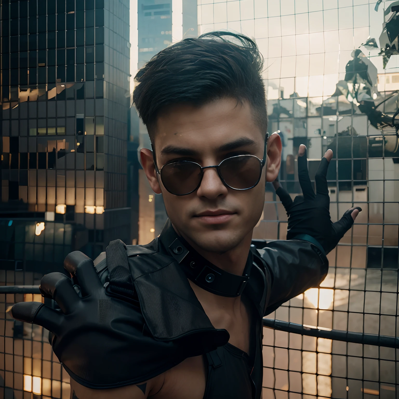 Change background cyberpunk handsome boy, realistic face, 8k, ultra realistic