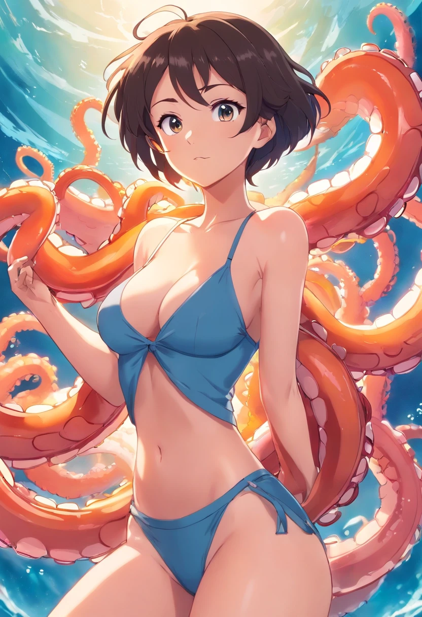Videl, Beautiful girl who does is penetrated in the pussy and ass by tentacles , big tits, 32DDD cup, largest  shiny skin, restrained, tentacle-pit, tentacle sex,breasts, large breasts, huge breasts, cleavage, slim waist,restrained, tentacle-pit, tentacle sex,Bukkake