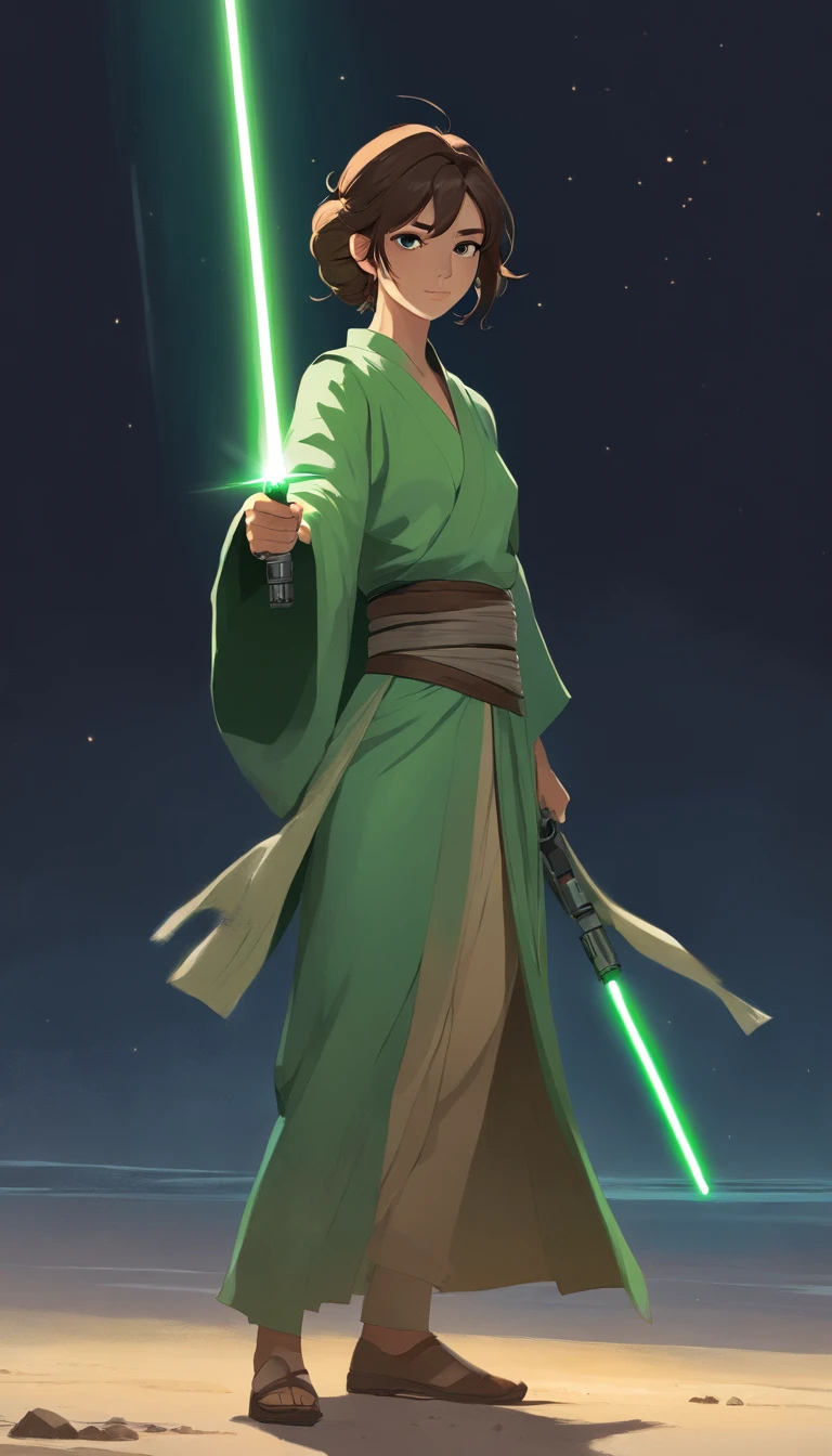 A Star Wars’s Jedi Grandmaster in the style of Mark Demsteader