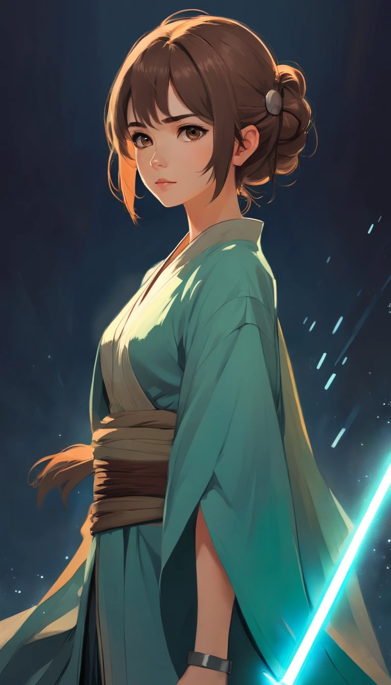 A Star Wars’s Jedi Grandmaster in the style of Mark Demsteader