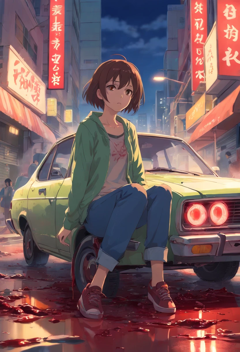 A Zombie Car, eating humans, Blood, Blood Sparks, HD