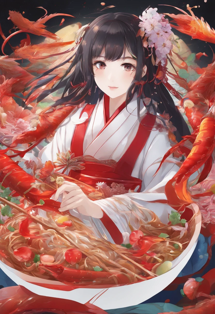 Delicious and tempting Chinese rice noodles,Blank background with beef inside,Lots of peppers,Many red oil chopsticks picked up rice noodles and displayed them in the style of colorful animation stills, sci fi anime, Dark red and dark amber, Qian Xuan, organic sculpting, accurate and detailed, Anime core ,32k ULTRAHD, Best quality, Masterpiece, Super detail, High details