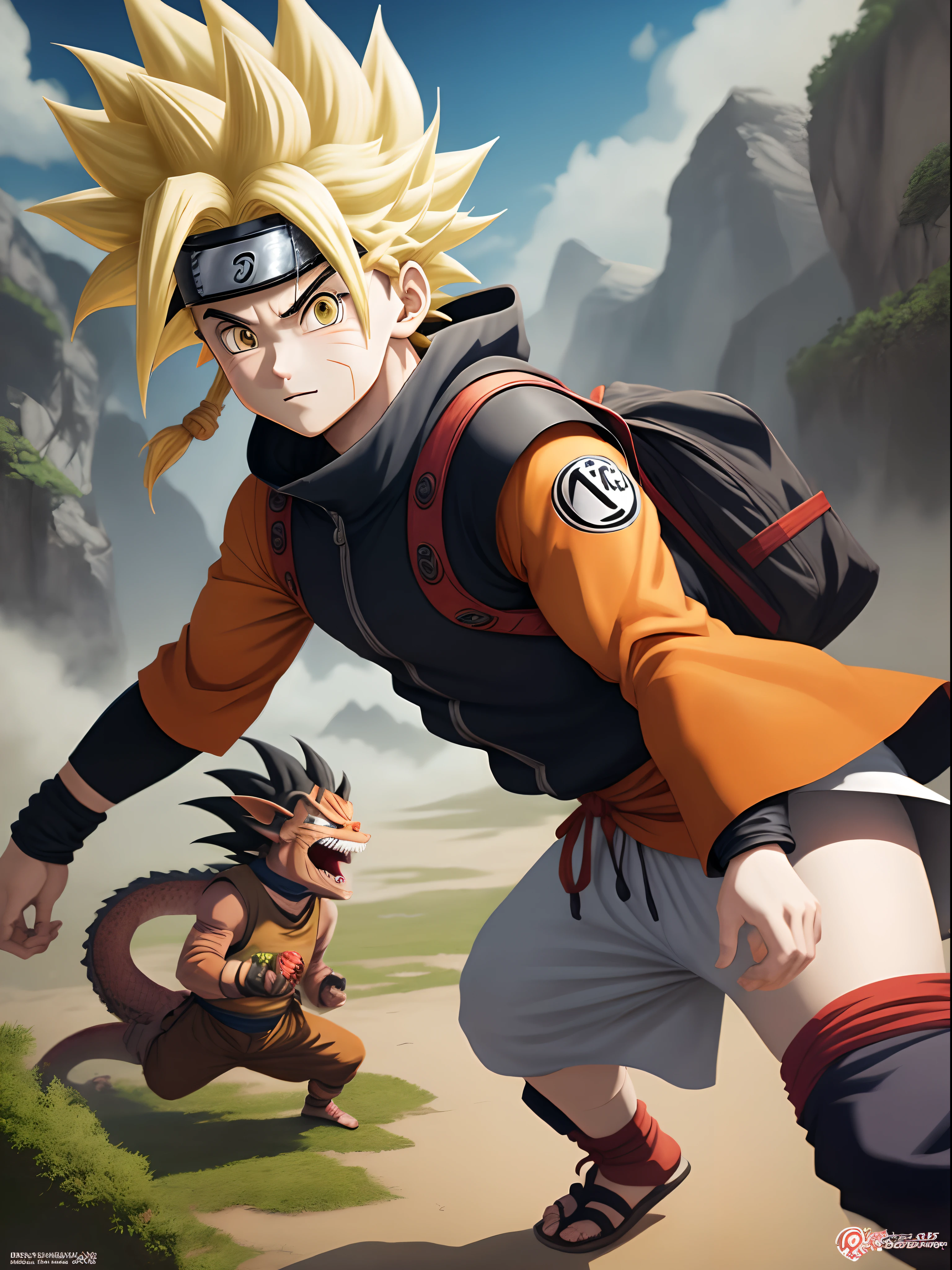 Desenhe naruto estilo dragon ball