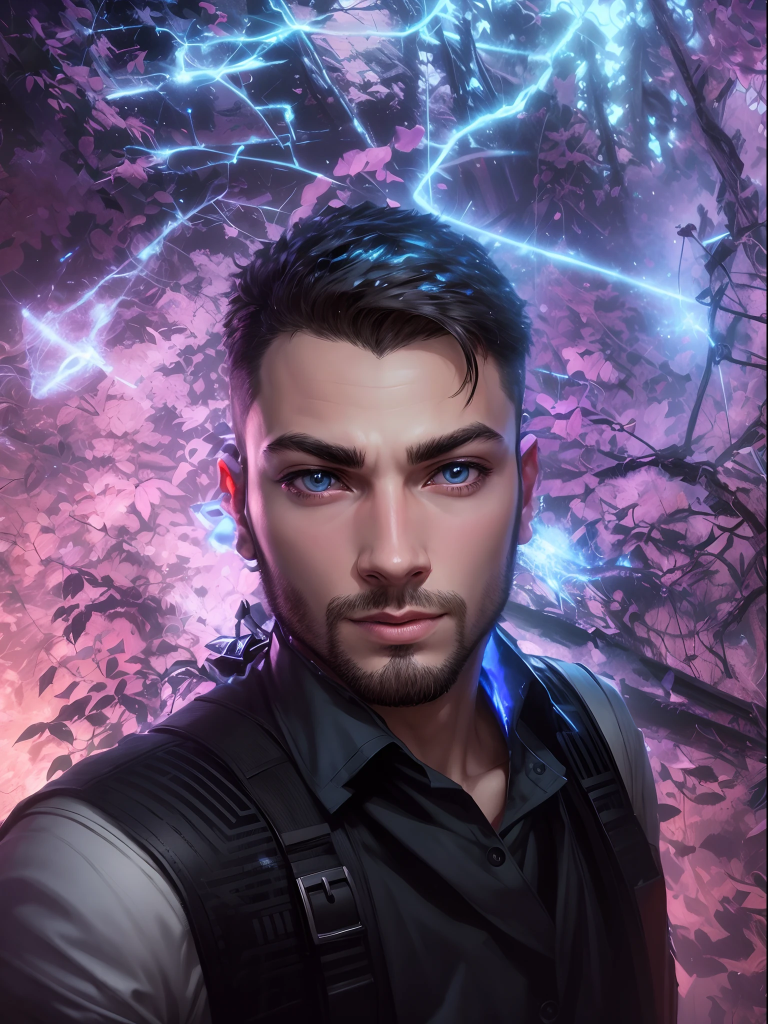 Change background cyberprunk handsome boy, realistic face, 8k, ultra realistic