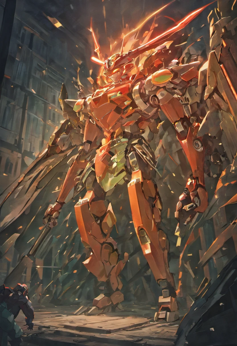 Imagine a photorealistic and dramatic scene where Shin Chan, transformed into a lifelike mecha suit, engages in an intense battle with an enormous and highly detailed cockroach. The setting is dark and ominous, with dramatic lighting that highlights the mecha's intricate features and the terrifying scale of the cockroach. The heightened realism and dramatic atmosphere make this unlikely confrontation feel both captivating and intense