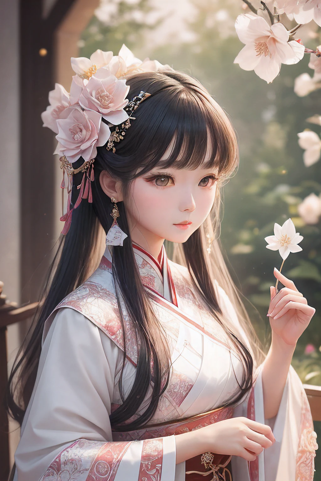 tmasterpiece,highest quality,RAW photos,Hanfu beauty,(highdetailskin:1.2),8k ultra high definition,Slr,Soft light,high qulity,filmgrain,富士XT3,Luxurious,fractalized,3d depth,Complex design,delicate patterned,mirror frame,siluette,origami art,(((paper cut out))),the lora:Jz:0.9