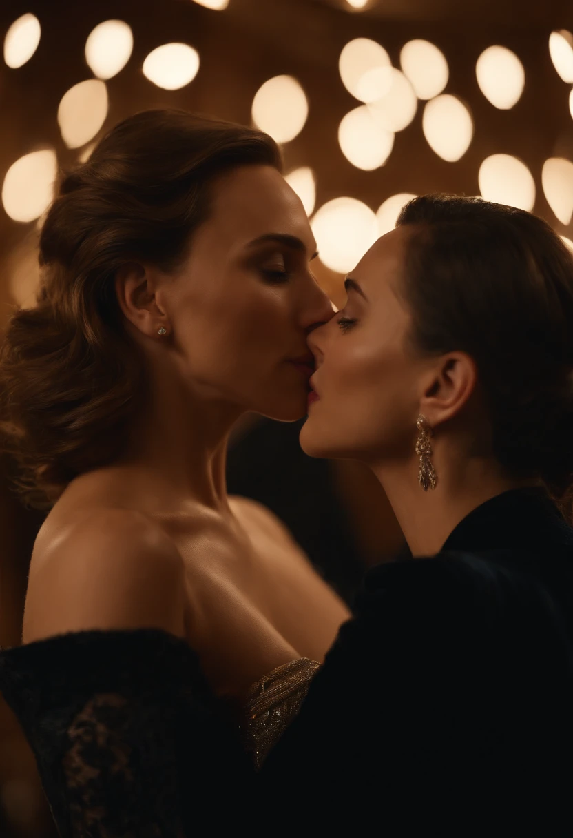 Scarlett Johansson and Gal Gadot kissing. nsfw. erotic