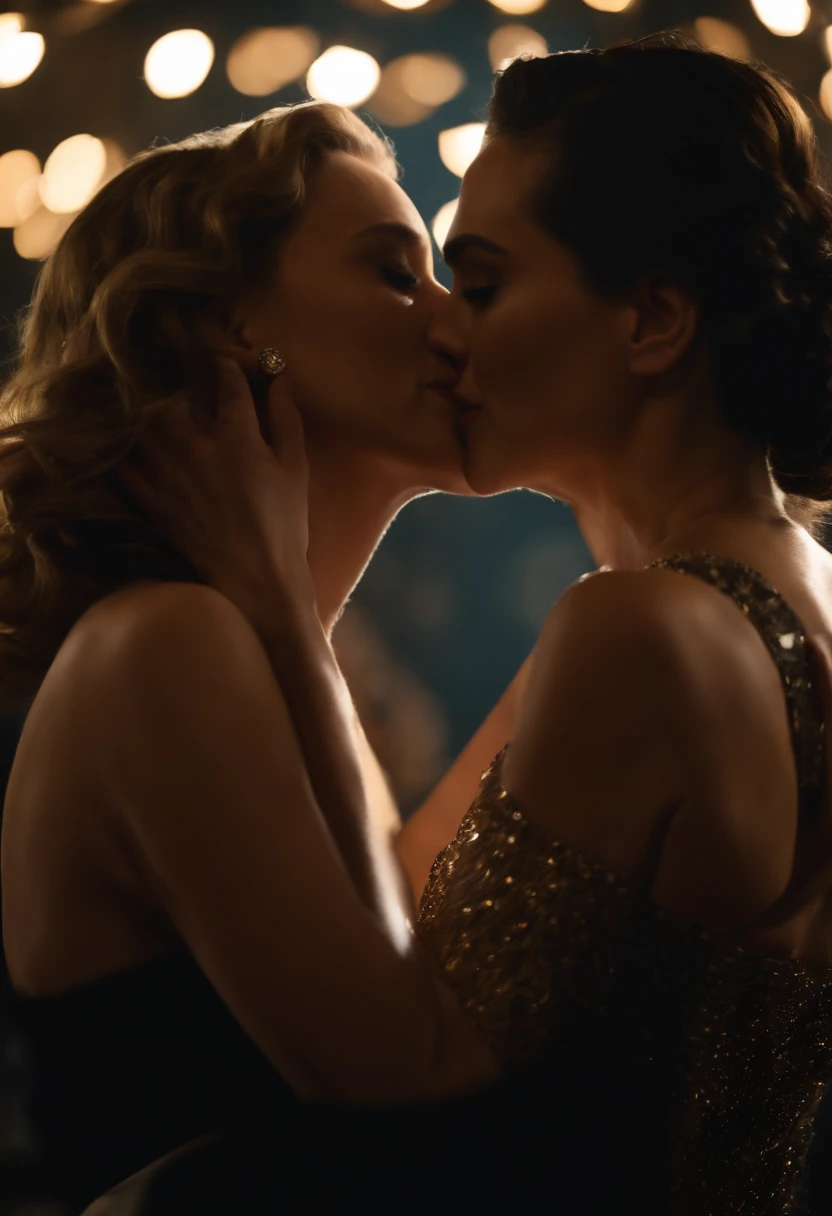 Scarlett Johansson and Gal Gadot kissing. nsfw. erotic
