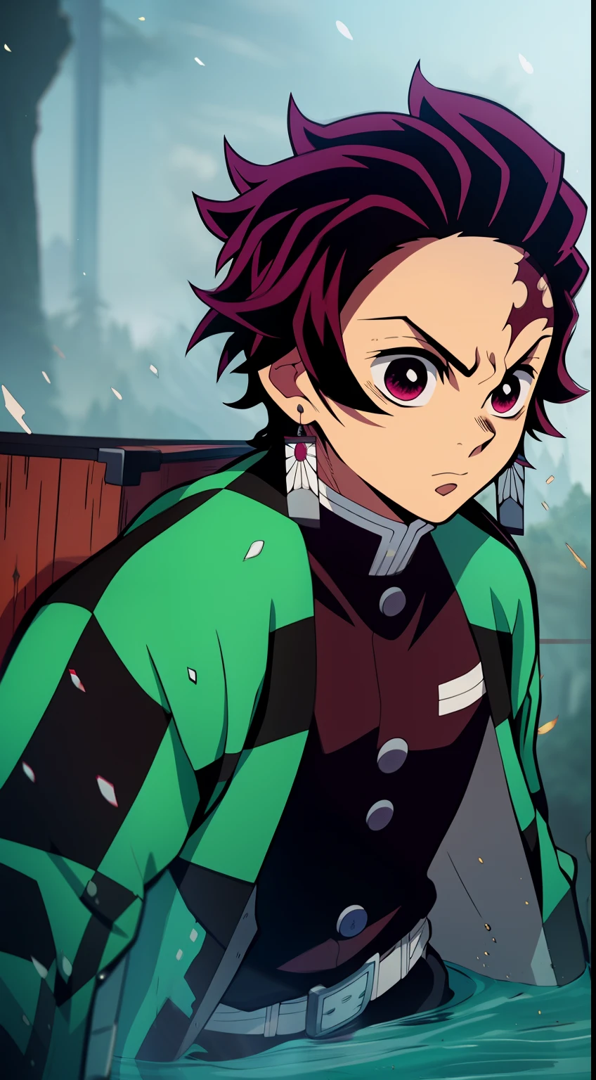 Anime character with a sword on the background of fire and water, mist, Paper Earrings, Cute guy in Demon Slayer art, Demon Slayer Art Style, demon slayer rui fanart, badass anime 8 k, Demon Slayer, Anime Key Art, 4 k manga wallpapers, kimetsu no yaiba, anime wallaper, Ultra Transparent, Ultra Detailed, very extremely beautiful, anime epic artwork, Anime Art Wallpapers 8K, Local Art