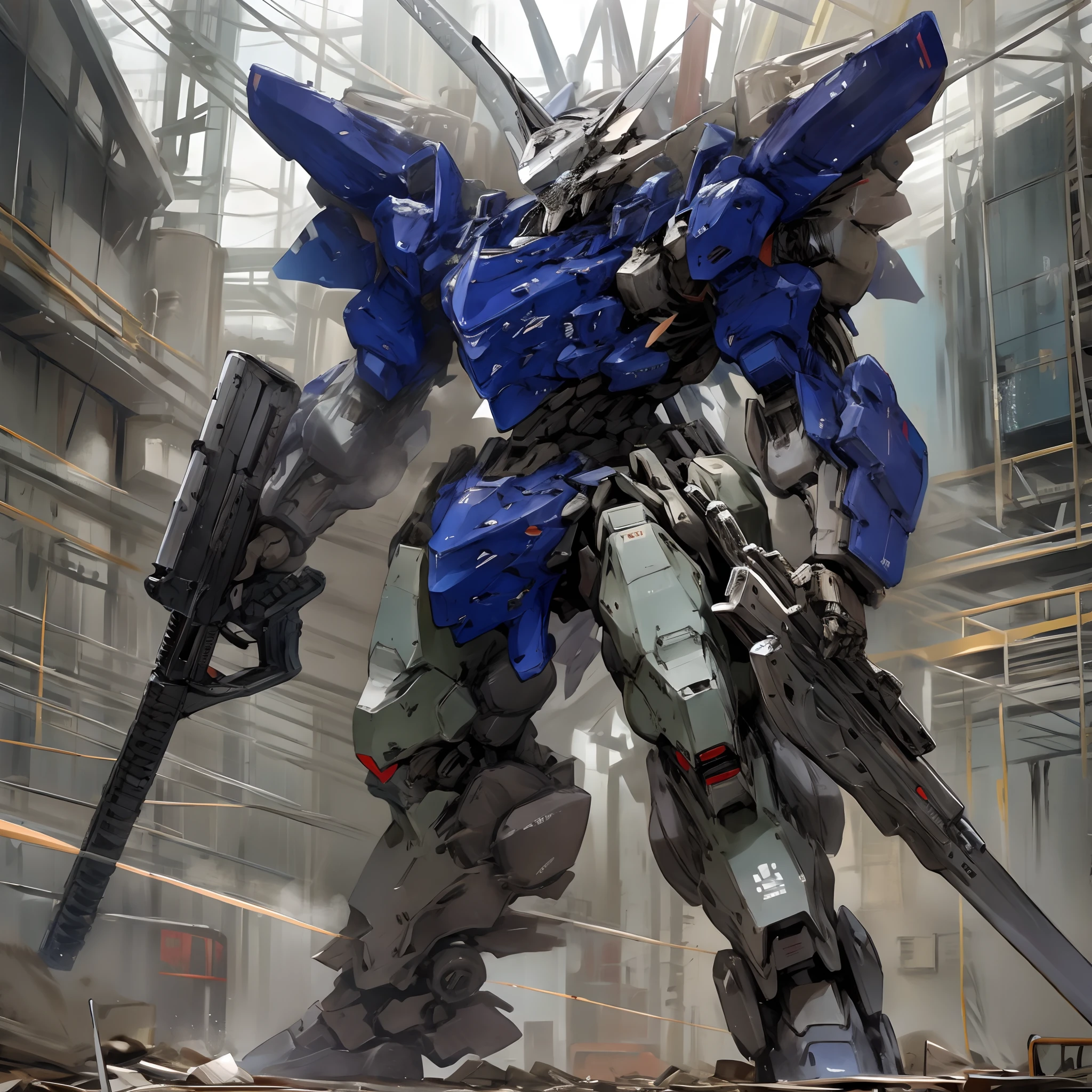 armored core style, rifle,