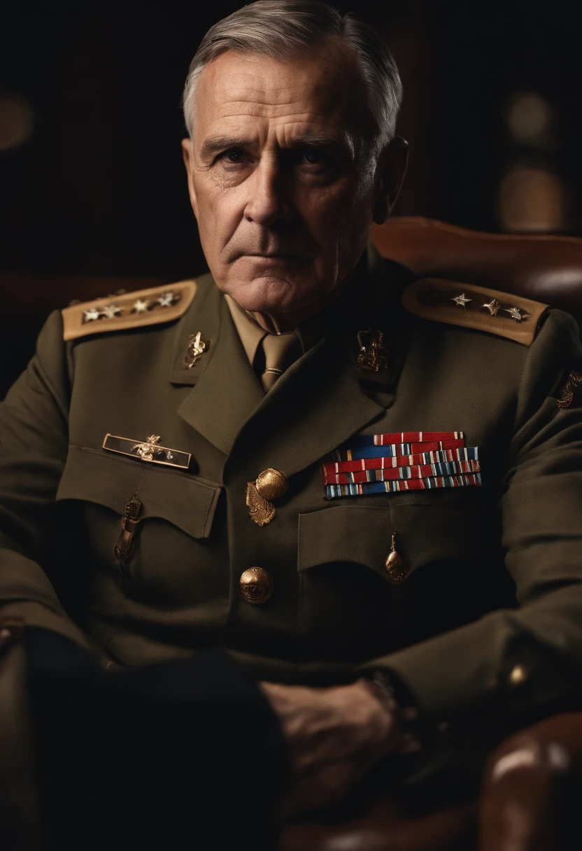 photograph close up portrait 62-year-old tough decorated general, CLEAN SHAVEN, serious, stoic cinematic 4k epic detailed 4k epic detailed photograph shot on kodak detailed bokeh cinematic hbo dark moody --ar 17:22 --beta --upbeta