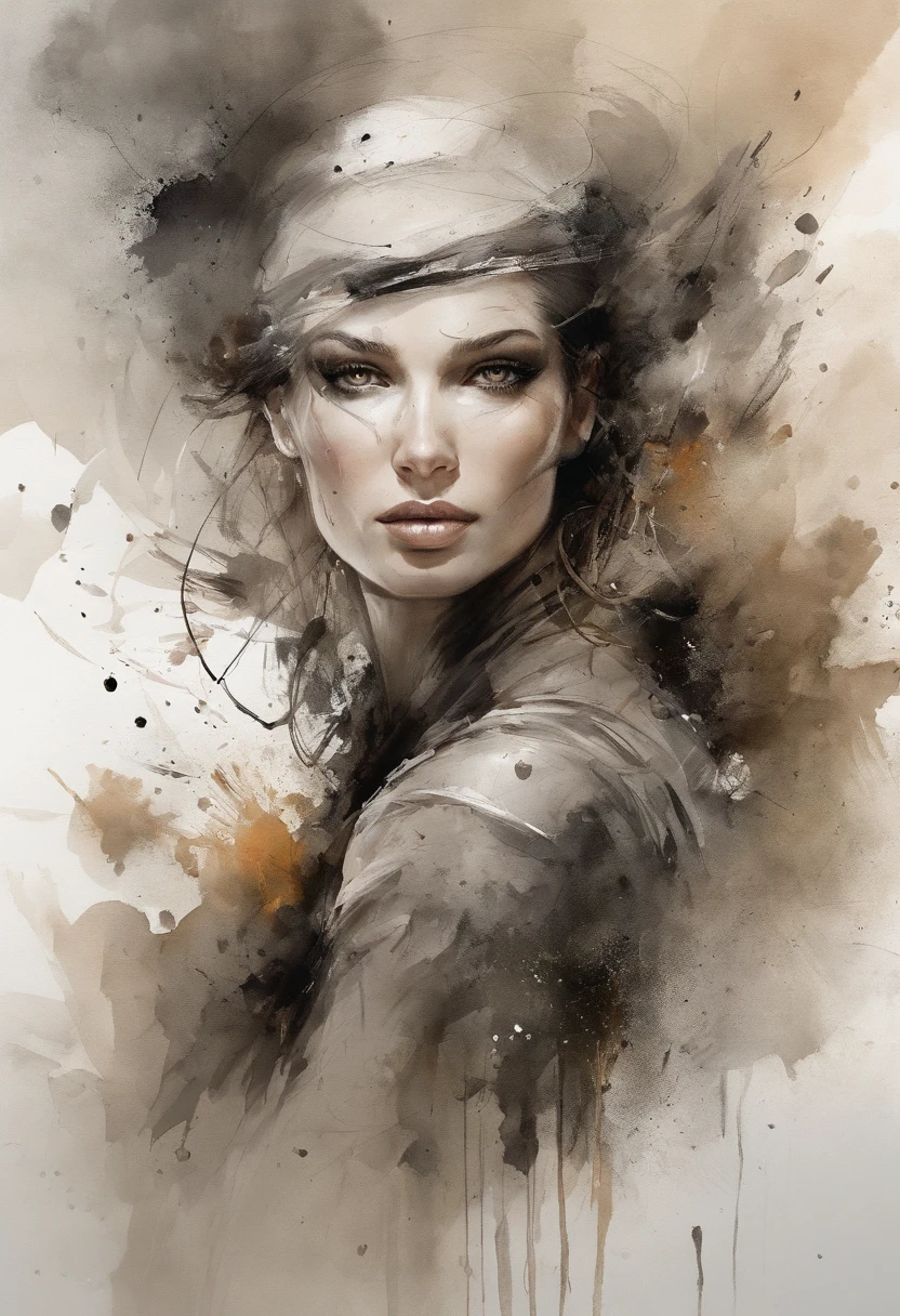 Illustration art by Russ Mills, Luis Royo, Darryl Zabrocki,mulher linda, Dynamic upper body posture, pele lisa, Olhos hiperdetalhados, Hiper-realismo, altamente detalhado, foco nítido, obra prima, perfect composition, science-fiction, arte, chiaroscuro, art-station, Motor Unreal 5, octane rendering, 8k, UHD, O estilo de Losh, WLOP