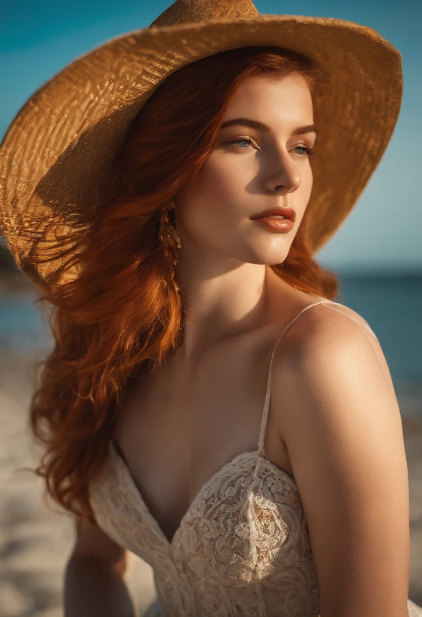 Dynamic poses, profile, from the side, nice big butt, Canon mark V, low expossure, high contrast, low iso, detailed photo, bokeh effect.. HDR photo of auburn hair woman, from the side, looking seductively at the viewer, naked, tan straw hat, perfect eyes, full lips, no makeup, walking by sand dunes . High dynamic range, vivid, rich details, clear shadows and highlights, realistic, intense, enhanced contrast, highly detailed
