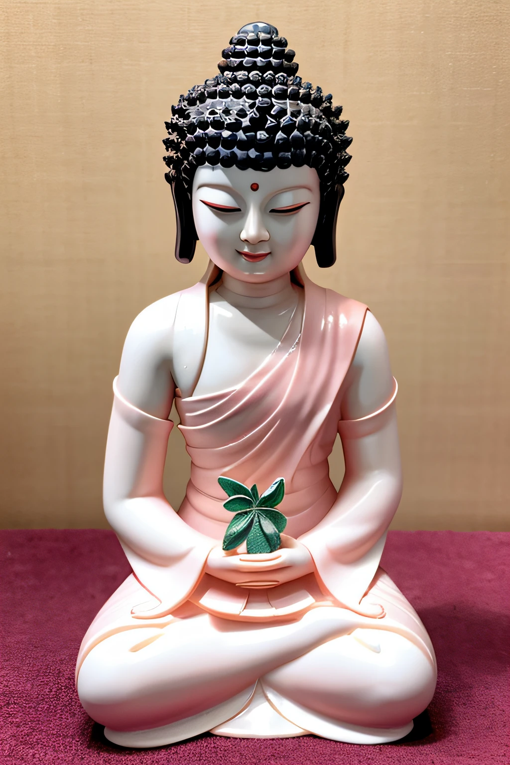 ((masutepiece))，(Best Quality))，china style，Pink Buddha Statue