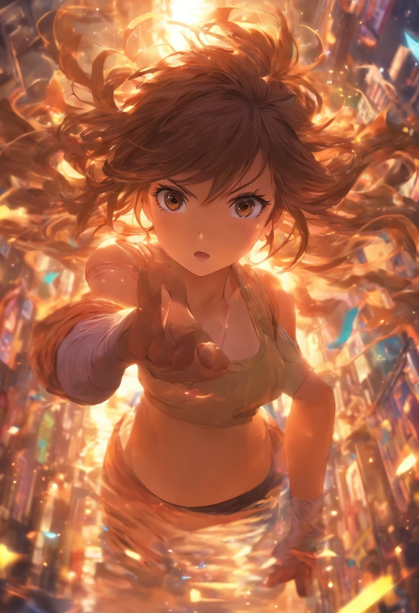 foreshortening, depth of fields, masutepiece, Best Quality, 1girl in, Brown hair, Brown eyes, Long hair, pregnant girl
outie belly button
protruding navel
sad