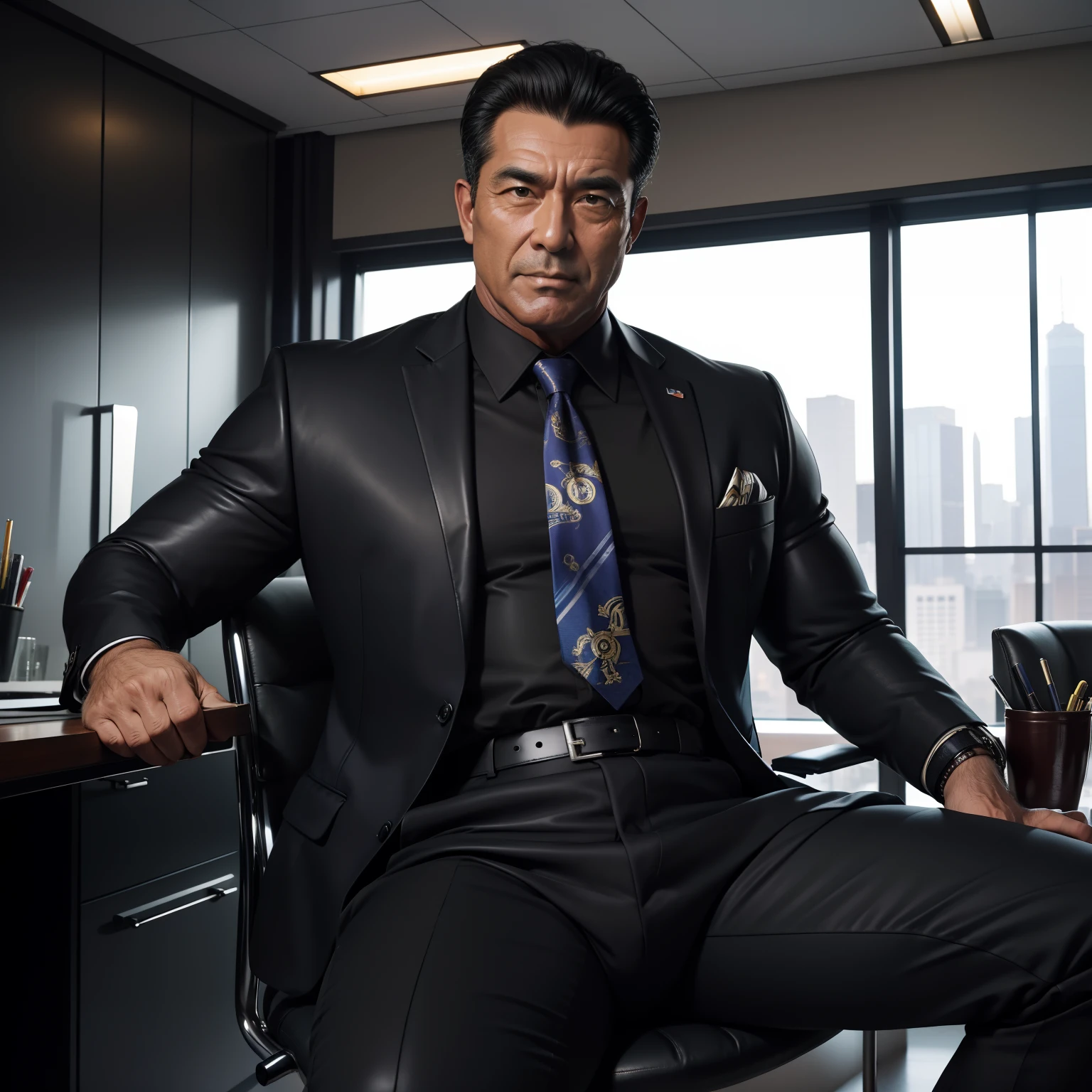 50 years old,daddy,shiny suit ,Dad sat on a chair,k hd,in the office,big muscle, gay ,black hair,asia face,masculine,strong man,the boss is,handsome,sex,leather gloves,lecherous dad,look straight ahead,dad is handsome,dad is hot man,dad is ,dad is sex dad,chelsea boots man,full body