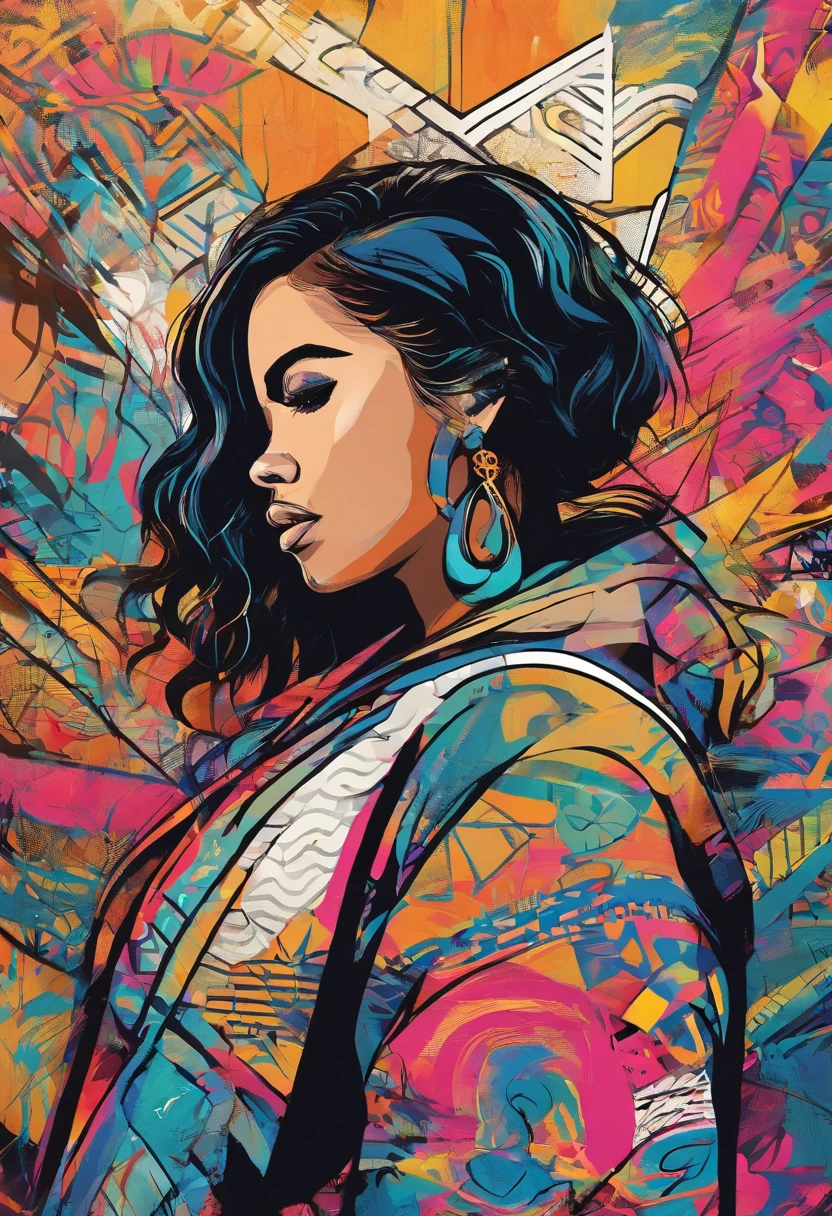 menino bonito Yalitza Aparicio, Retrato de meio comprimento, Cabelo azul brilhante curto e desgrenhado, Sombra negra dos olhos, (Roupas Estilo Urbano:1.2), (Antecedentes da cidade:1.2), Maquiagem escura, Arte Digital, trends on artstation, altamente detalhado, Detalhe fino, intrincado, Belo brilho detalhado, detalhado, cinematiclight, high resolutions, detailed facial features,foco nítido, liso, aesthetic,