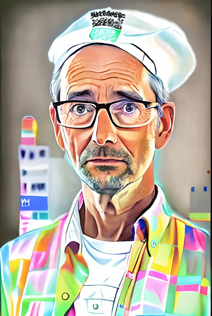 there is a old man wearing a hat and glasses and a shirt, realistic portrait photo, high quality portrait, photorealistic portrait, photo realistic portrait, photo-realistic face, nerdy man character portrait, inspired by Dietmar Damerau, detailed portrait, photorealistic digital painting, man with glasses, hyperrealistic portrait, realistic portrait, portrait shot, closeup portrait shot, in the style of Peter Max