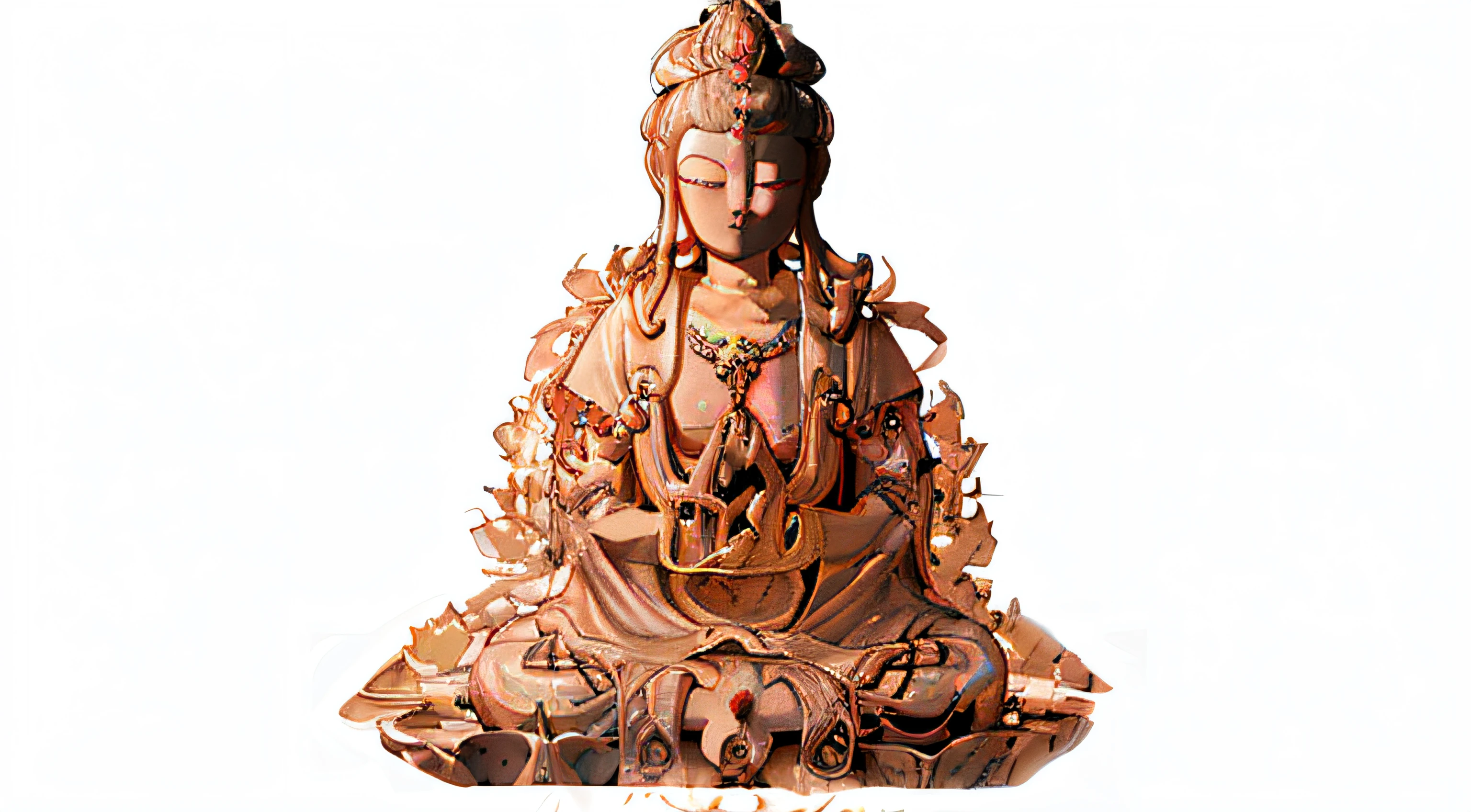 Buddha statue sitting on a black surface,The background is black, a Buddhist Buddha, Buddha, Buddhist, buddhist art, Buddhism, wooden statue, 1 4 8 0 s, sukhasana, samsara, bodhisattva, Meditation, Seated, a wooden log, Serene expression, padmasana, Carved in wood, enlightening, bear, Meditative