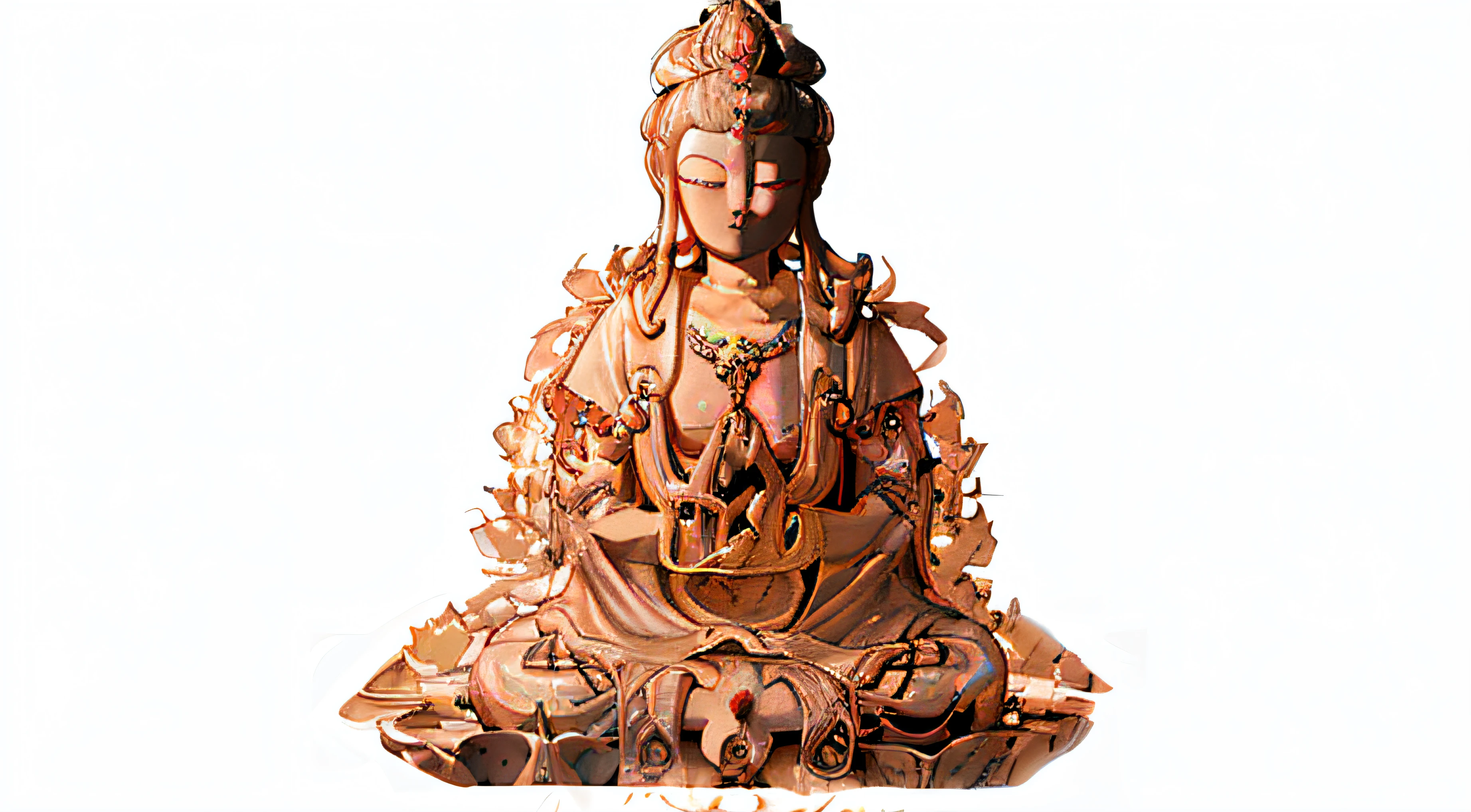 Buddha statue sitting on a black surface,The background is black, a Buddhist Buddha, Buddha, Buddhist, buddhist art, Buddhism, wooden statue, 1 4 8 0 s, sukhasana, samsara, bodhisattva, Meditation, Seated, a wooden log, Serene expression, padmasana, Carved in wood, enlightening, bear, Meditative