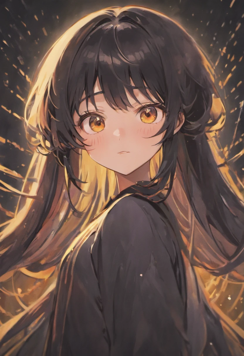 hair bobbles, longeyelashes, solid circle eyes, light smile, black hair, long hair, hair over shoulder, boy, Surrealism, anaglyph, tachi-e, anime, Neoclassicism, cut-in, super detail, ccurate, best quality