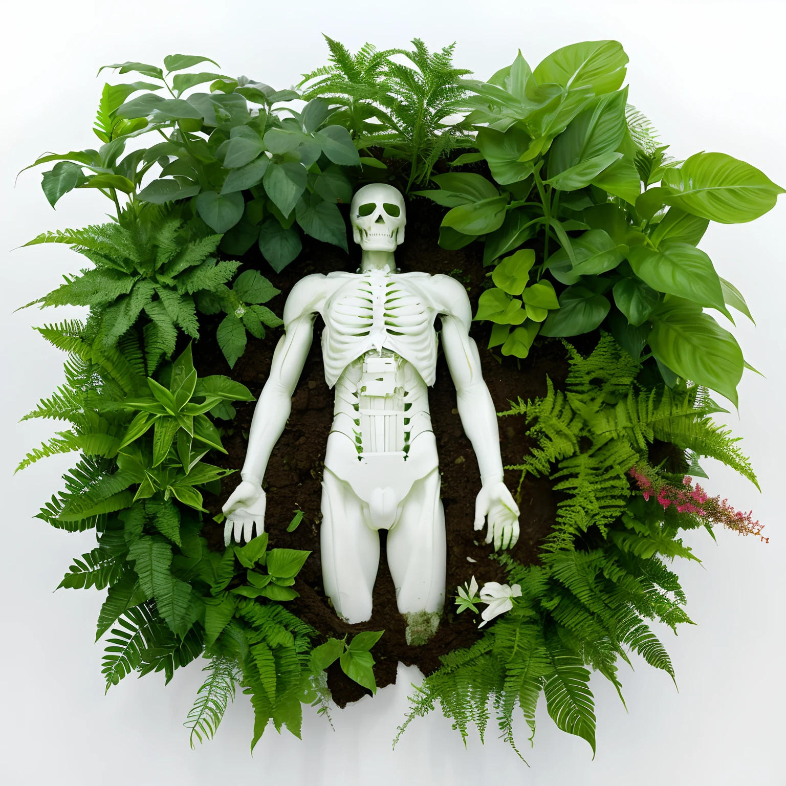dead body、Rotting、Plants grow from all over the body