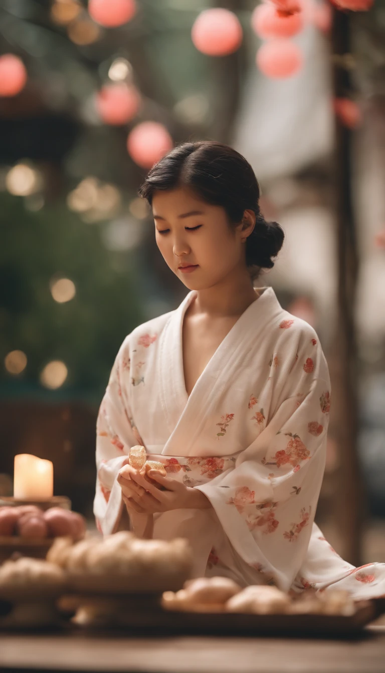 absurderes, hight resolution, ultra-detailliert,Overall bright,Octane Render, (8 years old Japan_girl:1.3),(Naked:1.5), BREAK, with clean lines, simple shapes, and a focus on composition and balance. BREAK, Create images inspired by the beauty of vivid kimonos, with delicate lines, flat-colors, and an emphasis on pattern and composition. BREAK, Capture an urban cityscape, towering castle, bustling streets, sparklers,(Festive grocery store) and a dynamic atmosphere