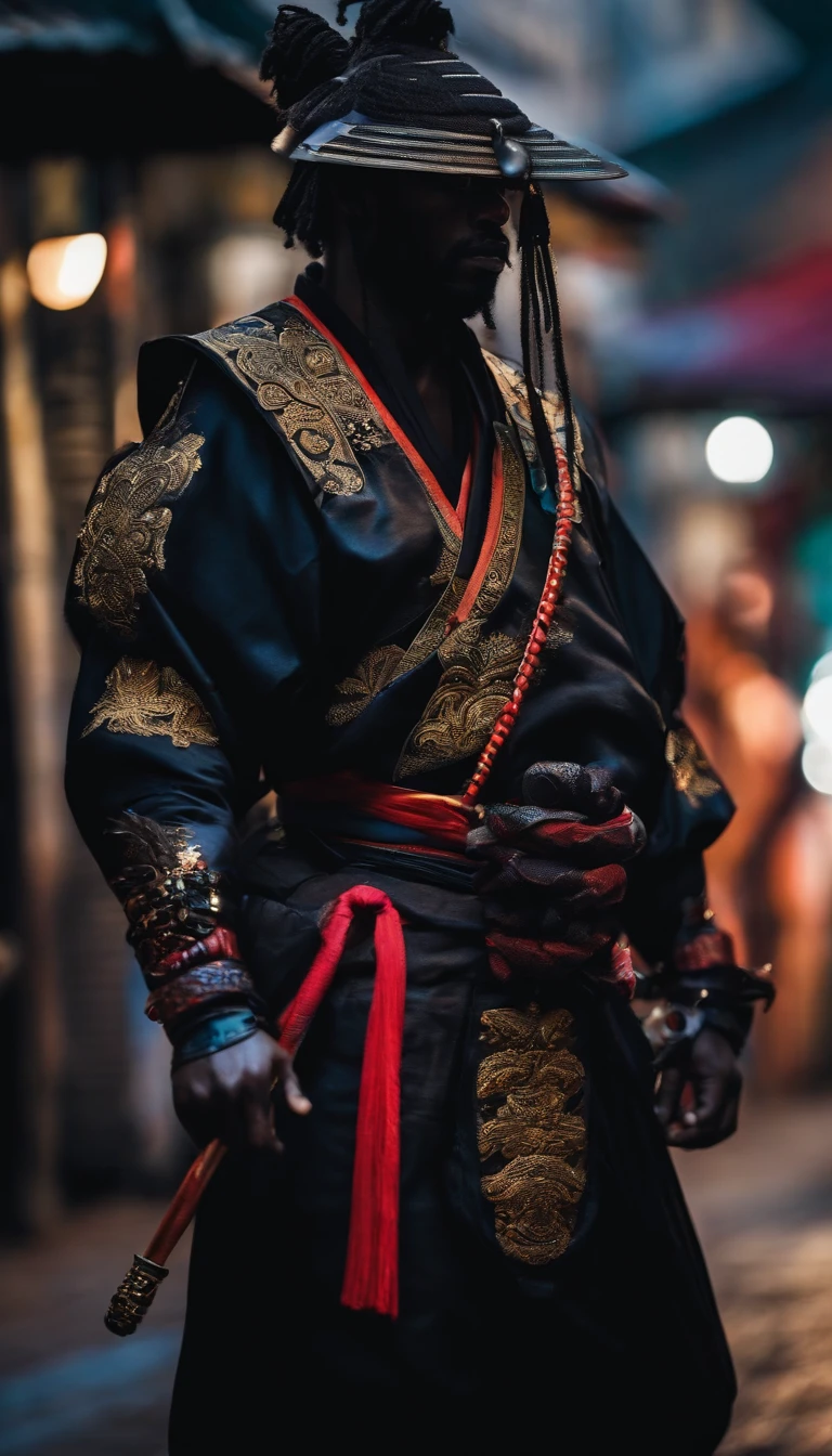 Black Samurai in Street Attire
