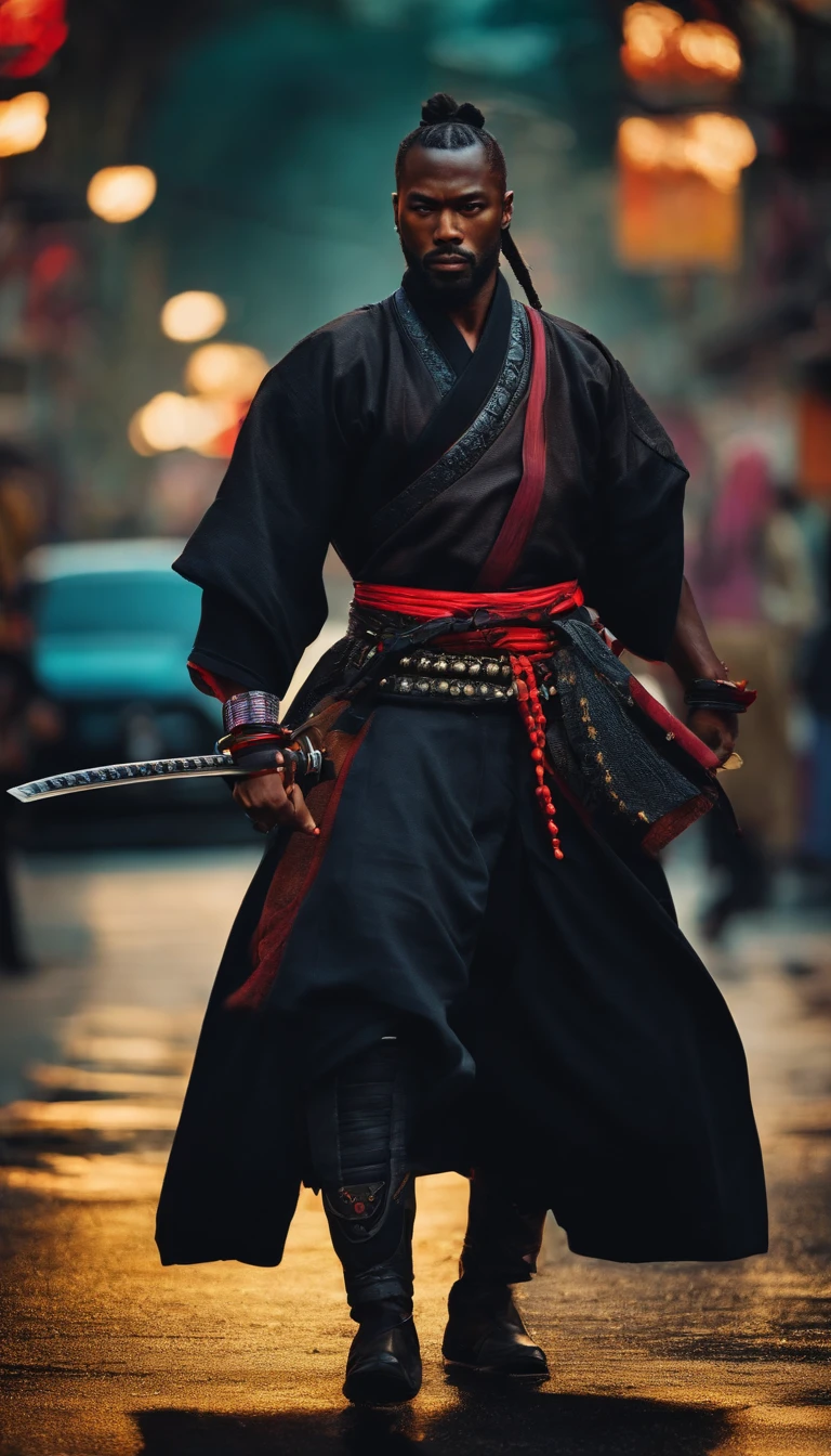 Black Samurai in Street Attire