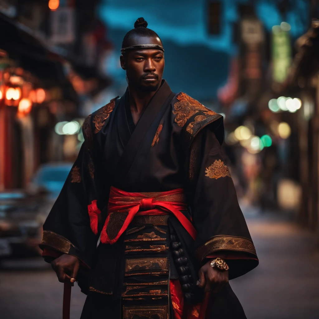 Black Samurai in Street Attire