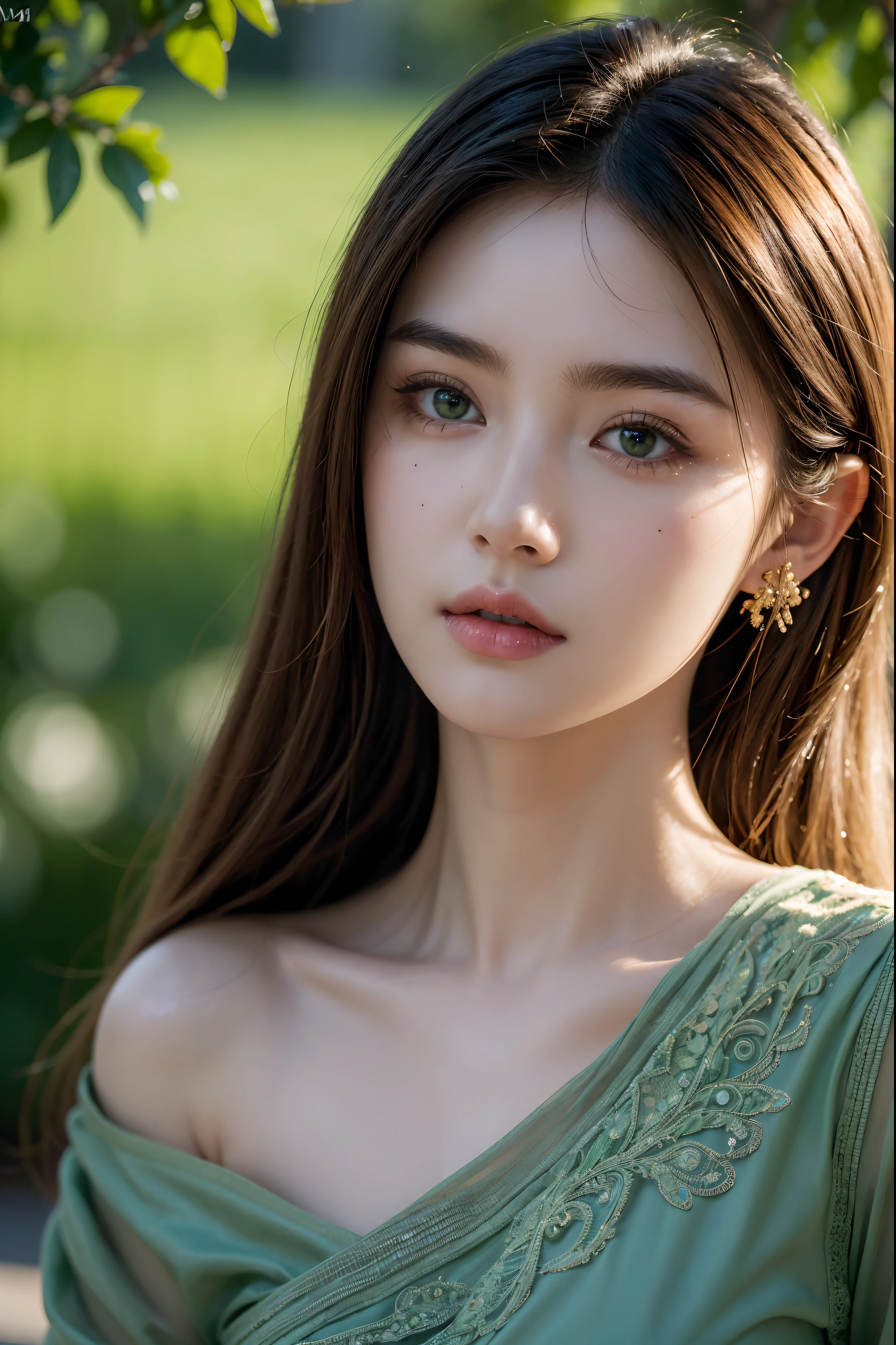 masterpiece), (extremely intricate:1.3), (realistic), 1girl, solo, stunningly beautiful, perfect face, green eyes, intricate details, ultra-realistic, high saturation, cinematic light, 35mm raw photo, nsfw,