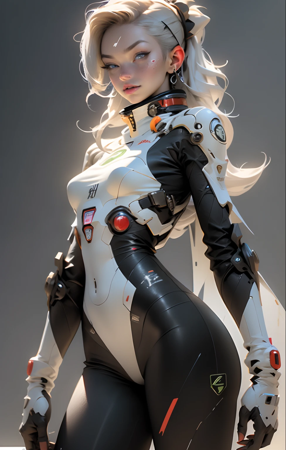 (((Young White Woman))), ((Best Quality)), ((Masterpiece)), (Detail: 1.4), 3D, A Beautiful Cyberpunk Woman with Simon Bisley-style micro thong, Genesis evangelion neon style clothing, 2-piece clothing, Long silver hair, arm tatoo, cybernetic hands, pastel, Centered, scale to fit the dimensions, nffsw (High dynamic range),Ray tracing,NVIDIA RTX,Hyper-Resolution,Unreal 5,Subsurface Dispersion, PBR Texture, Post-processing, Anisotropy Filtering, depth of fields, Maximum clarity and sharpness, Multilayer textures, Albedo and specular maps, Surface Shading, accurate simulation of light and material interactions, Perfect proportions, Octane Render, Two-tone lighting, Wide aperture, Low ISO, White Balance, thirds rule, 8K Raw, Crysisnanosuit,loraeyes,nijistyle,pantyhose,Blue eyes