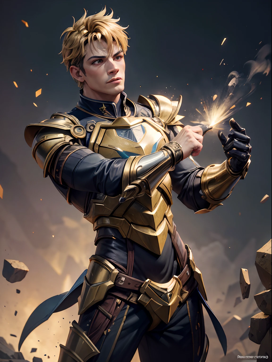 O assunto principal da cena: Homem de Ferro em armadura dourada com um estilo de arte 3D
Materiais Utilizados: illustration, 3D Rendering
Additional details: Detalhes intrincados na armadura, Elementos de poder brilhantes, dynamic pose, futuristic background, Sparks and Smoke Effects
Image quality: (best quality, 4k, high resolution, master part:1.2), ultra-detalhado, Realistic:1.37
Estilo de arte: Personagens da Pixar Disney
paleta de cores: cores vibrantes, Metallic Gold Tones
lighting: Dramatic, Dynamic lighting with strong highlights and shadows.