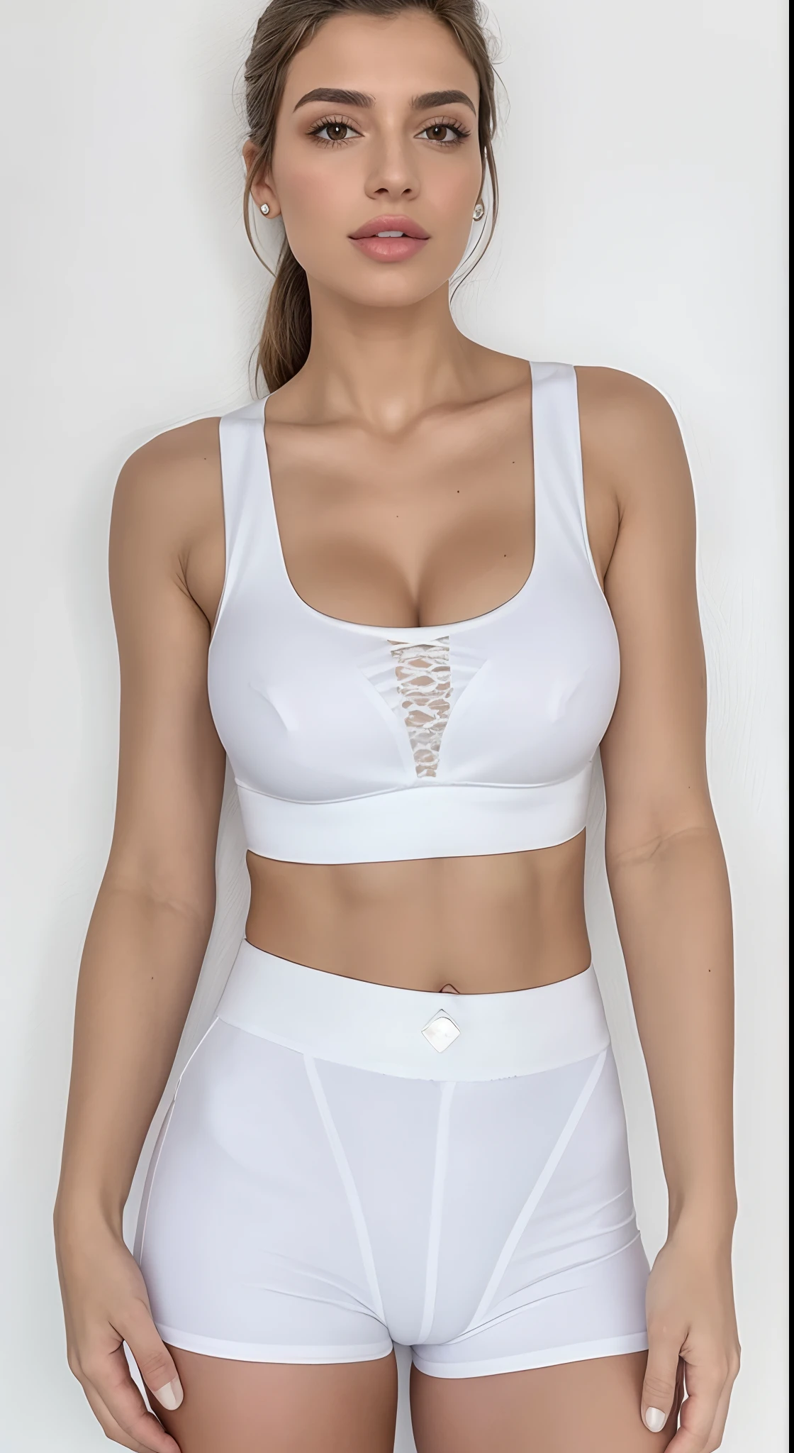 mulher de cueca branca posando para uma foto, white bra, Esporte bom, sports bra, topo de corte, Bralette, brassier, tampo branco, physical : tinyest midriff ever, sport bra and shirt, detailed sports bra, Topo de colheita, tudo branco, tampo de cabresto branco, Tampo branco do tanque, branco detalhado, usando topo de corte