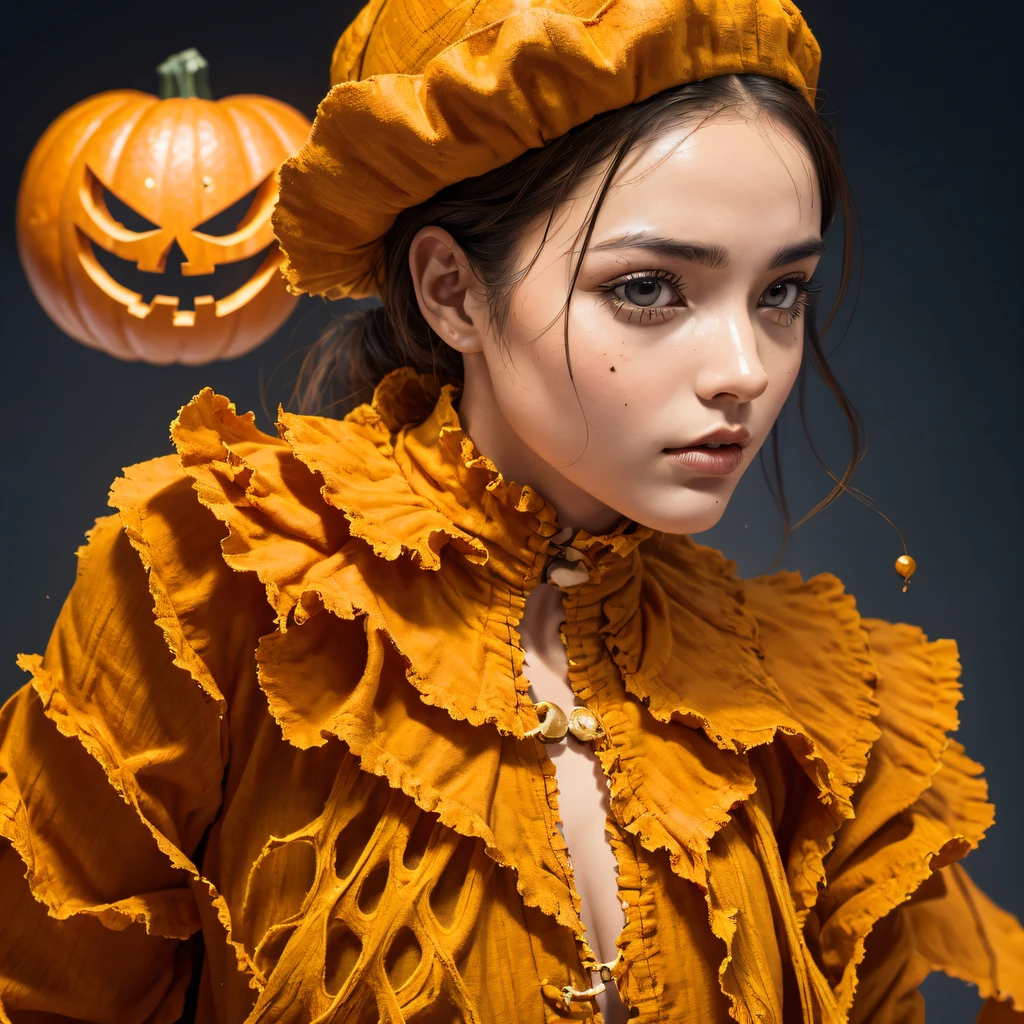 Skeleton sandalwood material（best qualtiy，8K pumpkin skeleton,Masterpiece）When the skeleton pumpkin appears，Only heard, unseen，The pumpkin skeleton explodes，That whistle echoed for a long time，It's like a prelude to impending death，The image of pumpkins and pumpkins is ingrained in the antecedent，Fruit body，Skeleton pumpkin crushed，Become everyone's nightmare pumpkin， Wait until the pumpkin appears，Wear pumpkin skull sandalwood bark，Add a pumpkin stick covered with a wire skeleton，Full of oppression，The pumpkin people also carefully disguise their kindness，Skeleton pumpkin people will be a weakness for survival because of their kindness，Hiding goodness is the way to survive in troubled times，Sandalwood pumpkin zombies are not scary，Human pumpkins are terrible，The pumpkin skeleton succeeded，Both are to protect the pumpkin itself，It is also to protect yerba mate pumpkin，Pumpkin good and pumpkin evil，Two sides of the seemingly opposite，But in Negan, There are two watermelons on the same body， Face the enemy，The pumpkin skeleton is cruel，Pumpkin people are not soft，Skeleton pumpkin faces someone who wants to protect，Southern skeleton melon is also gentle and loving。（Soldier pumpkin head）Tattooed with，Smoke billowed out，thin fog，Sandalwood skeleton pumpkin（Abstract pumpkin splash：1.2）， Lightning background，Sandalwood ruins（realisticlying：1.4），Black color hair，Flour fluttering，Telephoto lens high， A high resolution， the detail， RAW photogr， Sharp Re， Nikon D850 Film Stock Photo by Jefferies Lee 4 Kodak Portra 400 Camera F1.6 shots, Rich colors, ultra-realistic vivid textures, Dramatic lighting，8K quality,，Backstreets， Dark clouds lightning background（realisticlying：1.4）