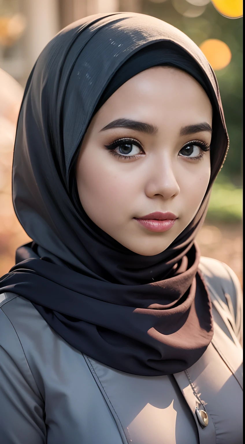 temple, cleavage, hijabi, Absurd, ultra-detailed, high quality, masterpiece, detailed face, beautiful eyes(detailed eyes), Greek mythology Goddess, Hestia, goddess of the hearth and home, gentle and graceful, face exudes warmth and kindness, eyes described as soft and comforting, gentle and steady gaze, overall appearance is simple and modest, The fabric of her garments is usually depicted as soft and earth-toned, beauty lies not in extravagant adornments, Her smile is serene and welcoming