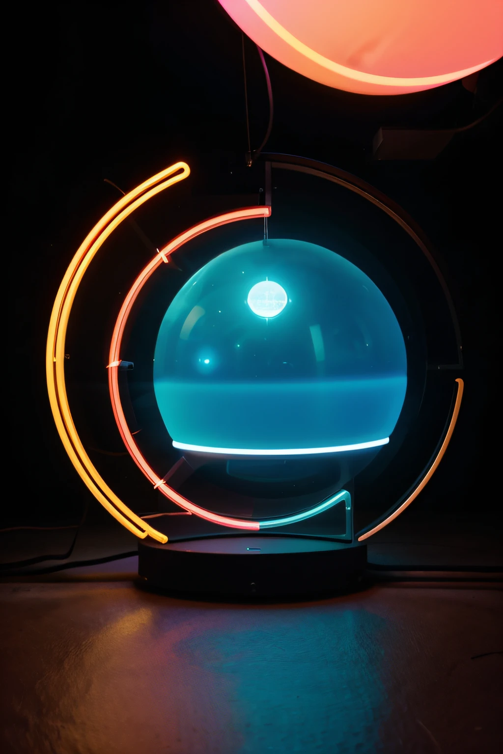 neon light circle sphere
