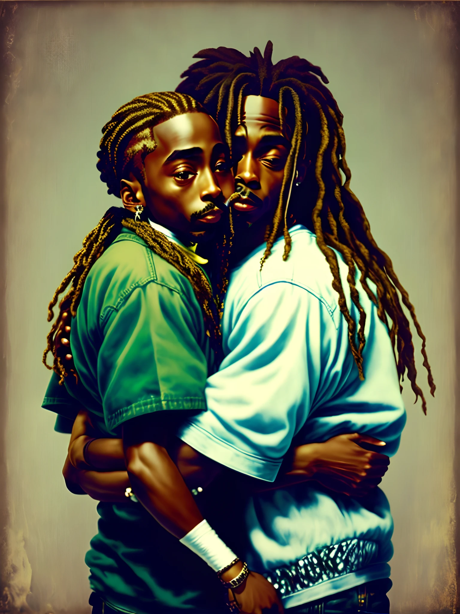 Tupac hugging lil wayne