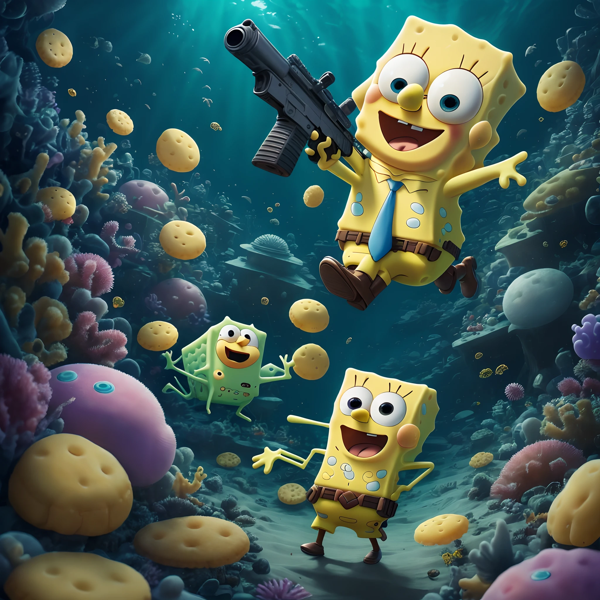 Spongebob with gun