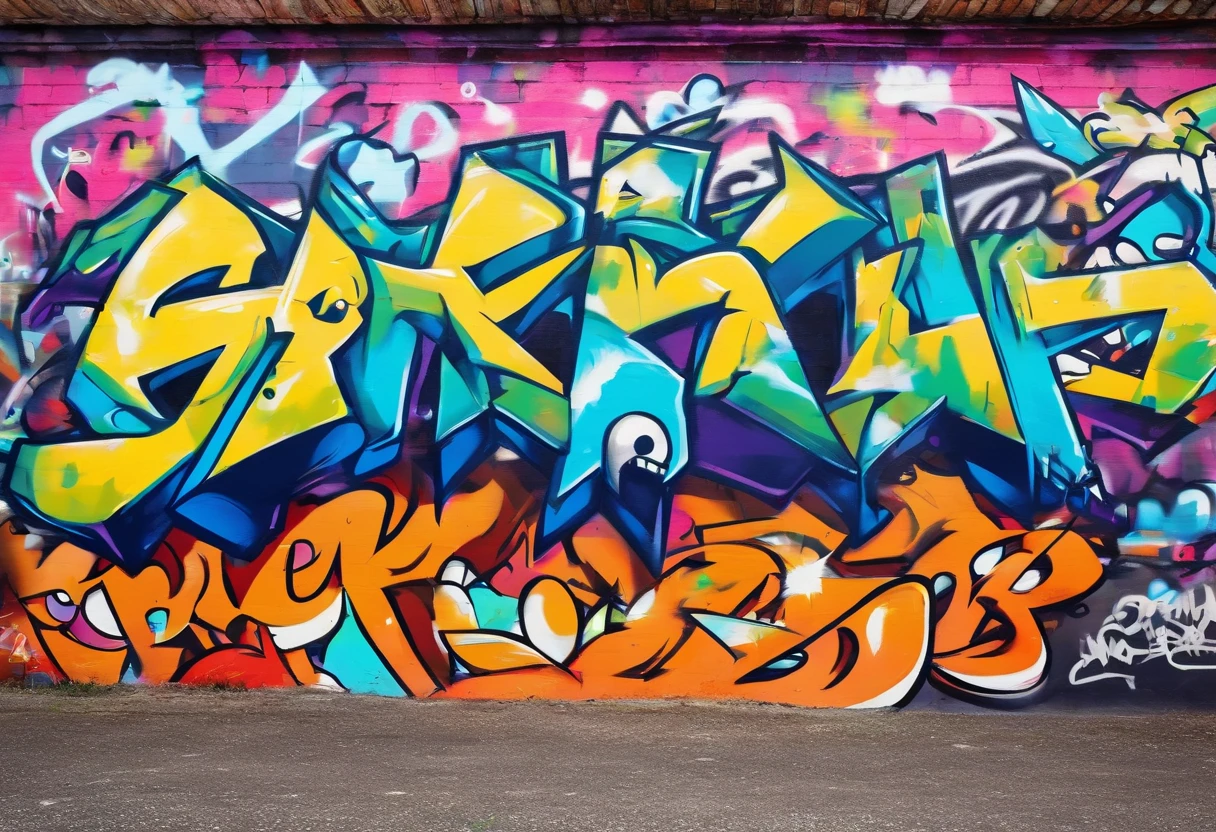 Prompt: Graffiti, A pokémon, hight resolution、highly contrast
