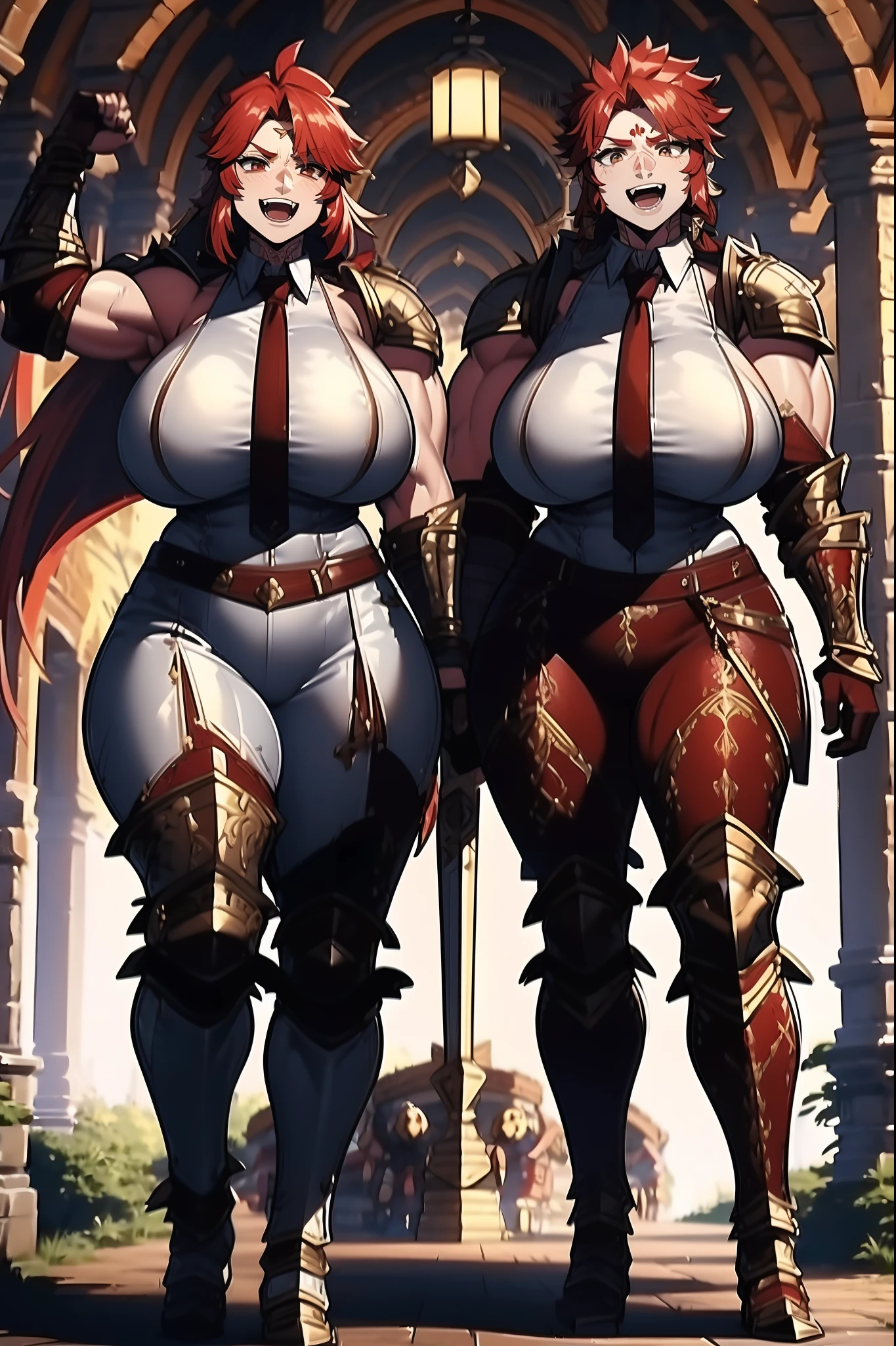 (Private 4K)、(High resolution:1.2)、(High freshness:1.2)、、(Whole Body Ezbian:1.2)、(Two Women:1.6)、((Women with exaggerated large physiques))、(Super huge breasts at full power:1.8)、abnormally developed muscles,,Barefoot woman, , Big arms、(Huge muscles:1.4)、(Dynamic pose:1.2)、(A woman walking through a fantasy world village among villagers with all her might:1.8)、(Naked Women:1.6)