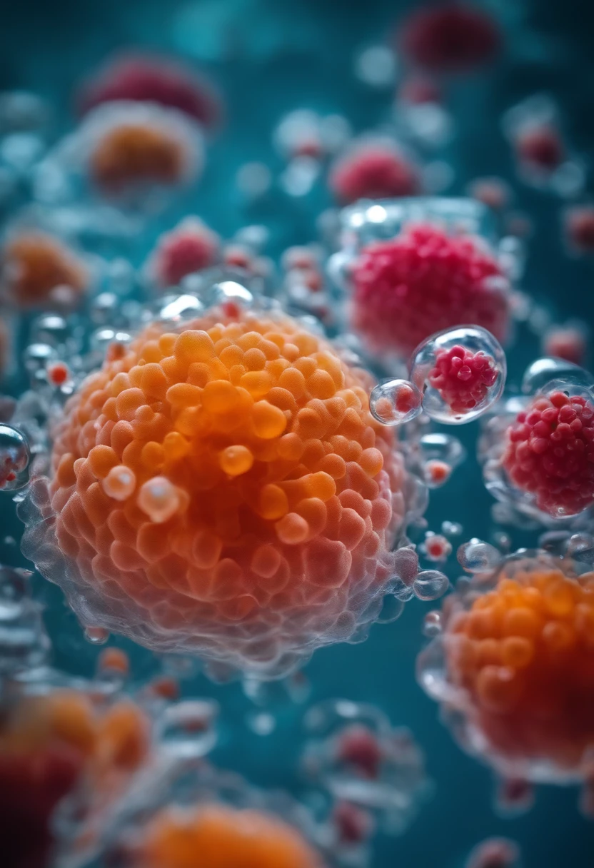 molecules,Sodium alginate,cells,under the water