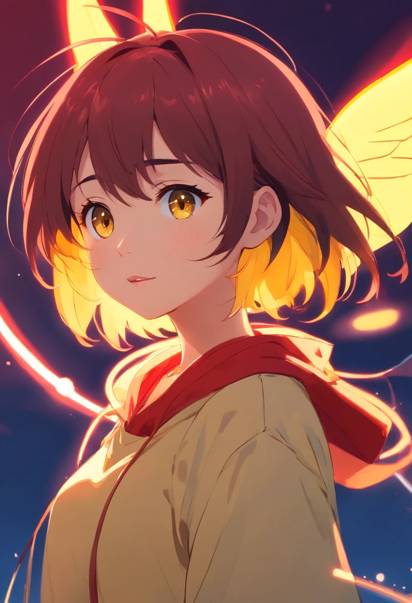 A cute little bird,Yellow body,Red mouth,Simple background,cuteexpression。