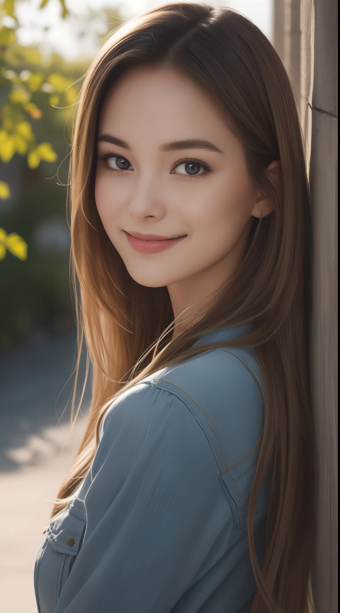 "Indulge your senses in the full-bodied beauty of a 20-year-old woman, smiling shyly with her mouth closed, depicted in breathtaking works of art. Each piece is a masterpiece of visual depiction. beautiful and unique, with many styles and variations that express the beauty of the human form. Vibrant colors and clear details are displayed in the highest image quality of 8k, making it a work of art come to life. Let depth of field add a sense of depth and dimension to each stunning composition."