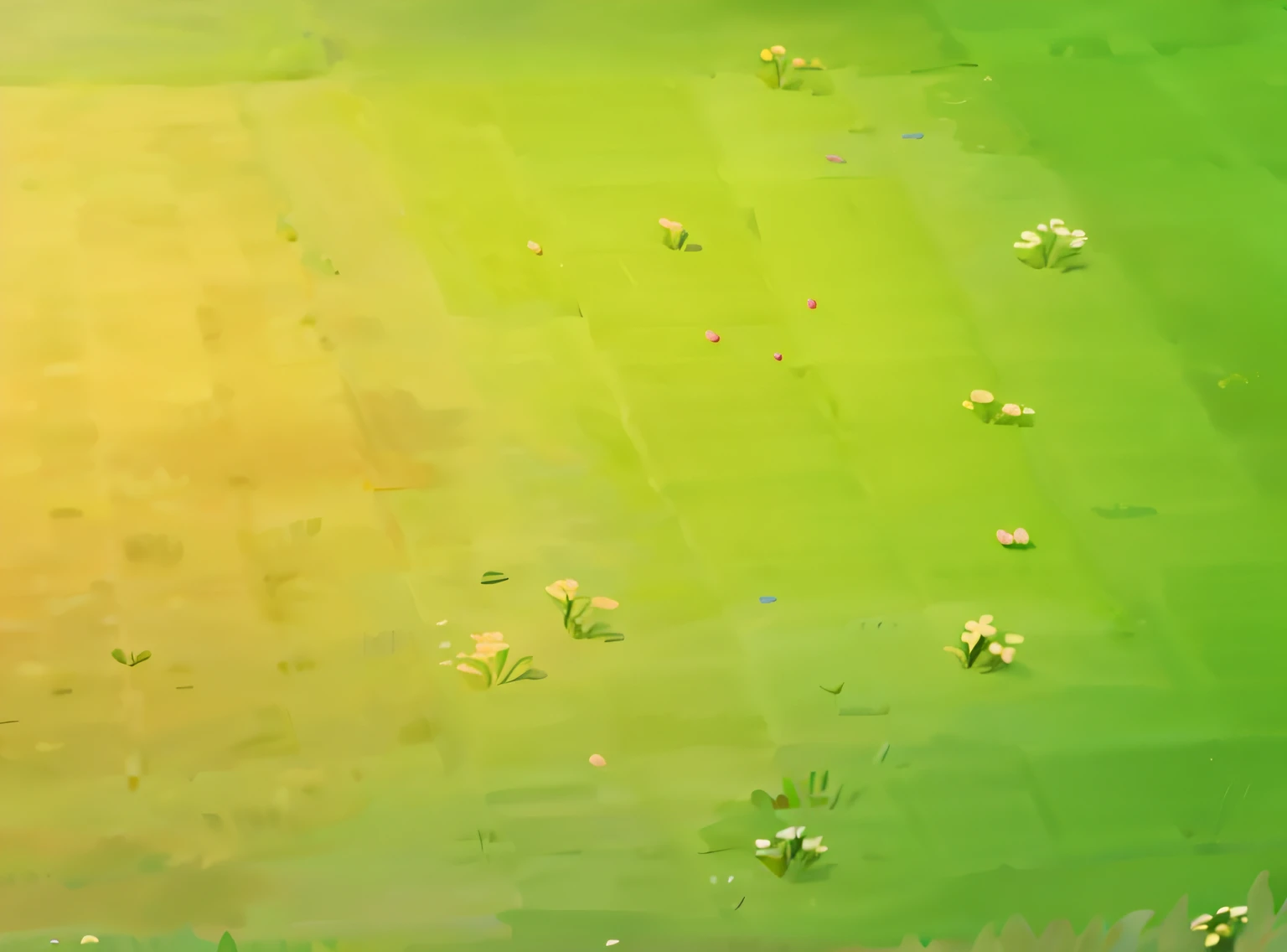 grassy fields，gravel path，blossoms，cartoony，Clash Royale style