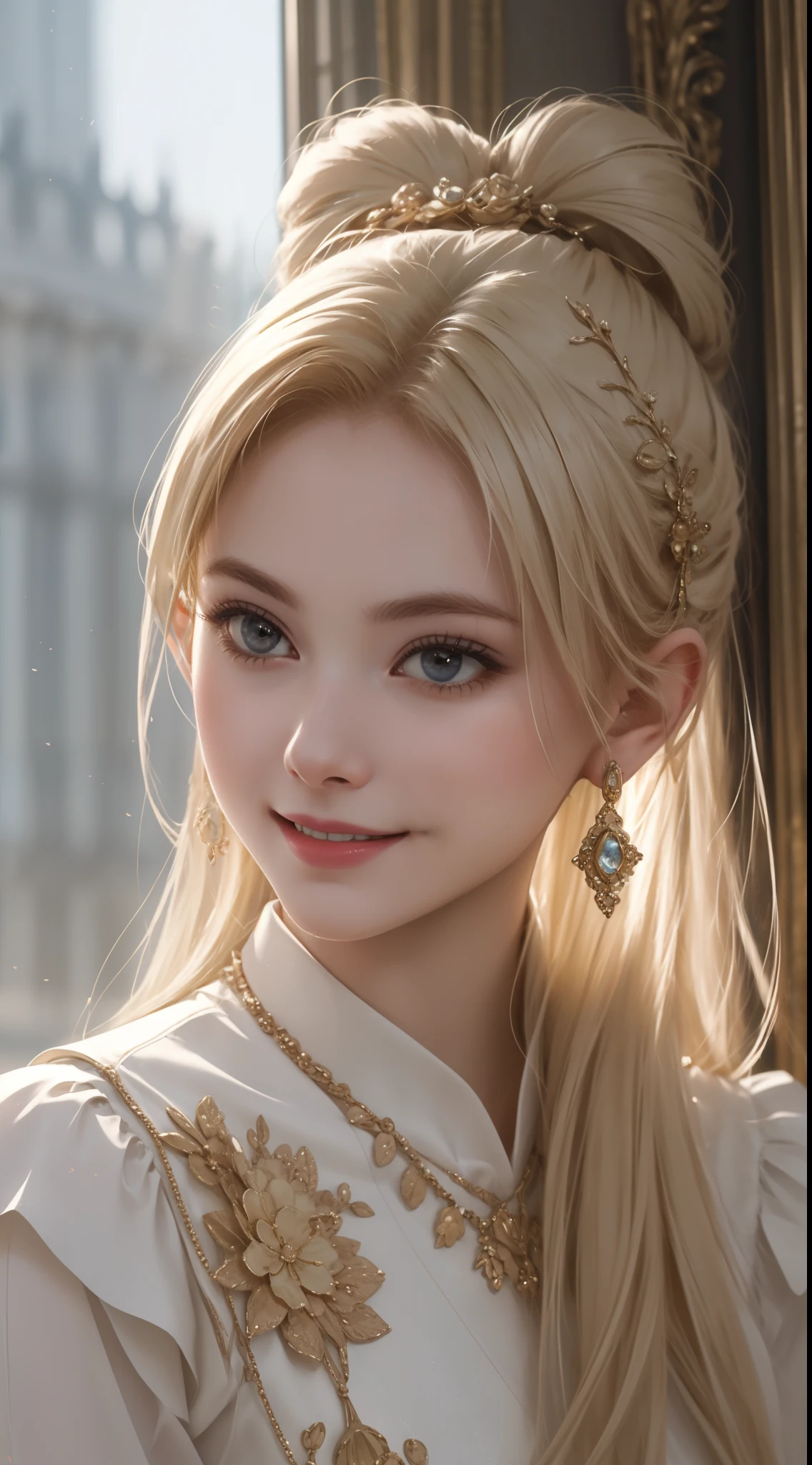 "Indulge your senses in the full-bodied beauty of a 20-year-old woman, smiling shyly with her mouth closed, depicted in breathtaking works of art. Each piece is a masterpiece of visual depiction. beautiful and unique, with many styles and variations that express the beauty of the human form. Vibrant colors and clear details are displayed in the highest image quality of 8k, making it a work of art come to life. Let depth of field add a sense of depth and dimension to each stunning composition."