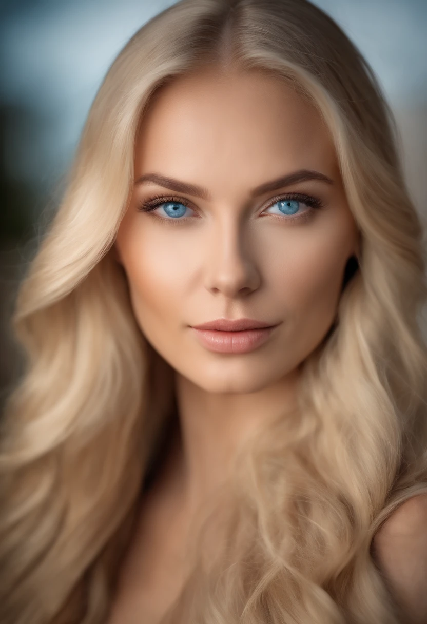 blond woman with blue eyes and long hair posing for a picture, soft portrait shot 8 k, stunning closeupheadshot, full face close up portrait, sexy face with full makeup, photo of a beautiful woman, anna nikonova aka newmilky, blonde hair blue eyes, blonde hair and blue eyes, full - face close - up portrait, 60mm portrait