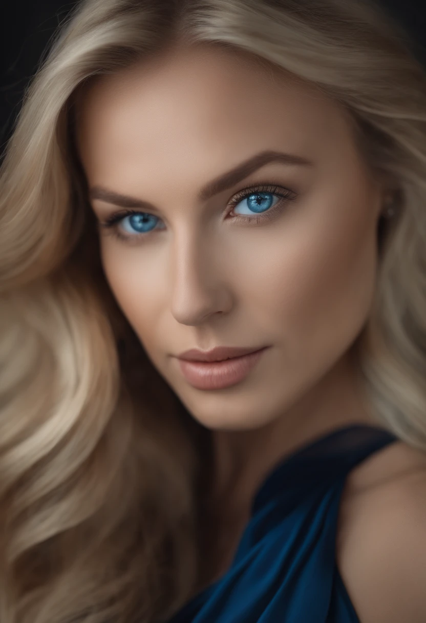 blond woman with blue eyes and long hair posing for a picture, soft portrait shot 8 k, stunning closeupheadshot, full face close up portrait, sexy face with full makeup, photo of a beautiful woman, anna nikonova aka newmilky, blonde hair blue eyes, blonde hair and blue eyes, full - face close - up portrait, 60mm portrait