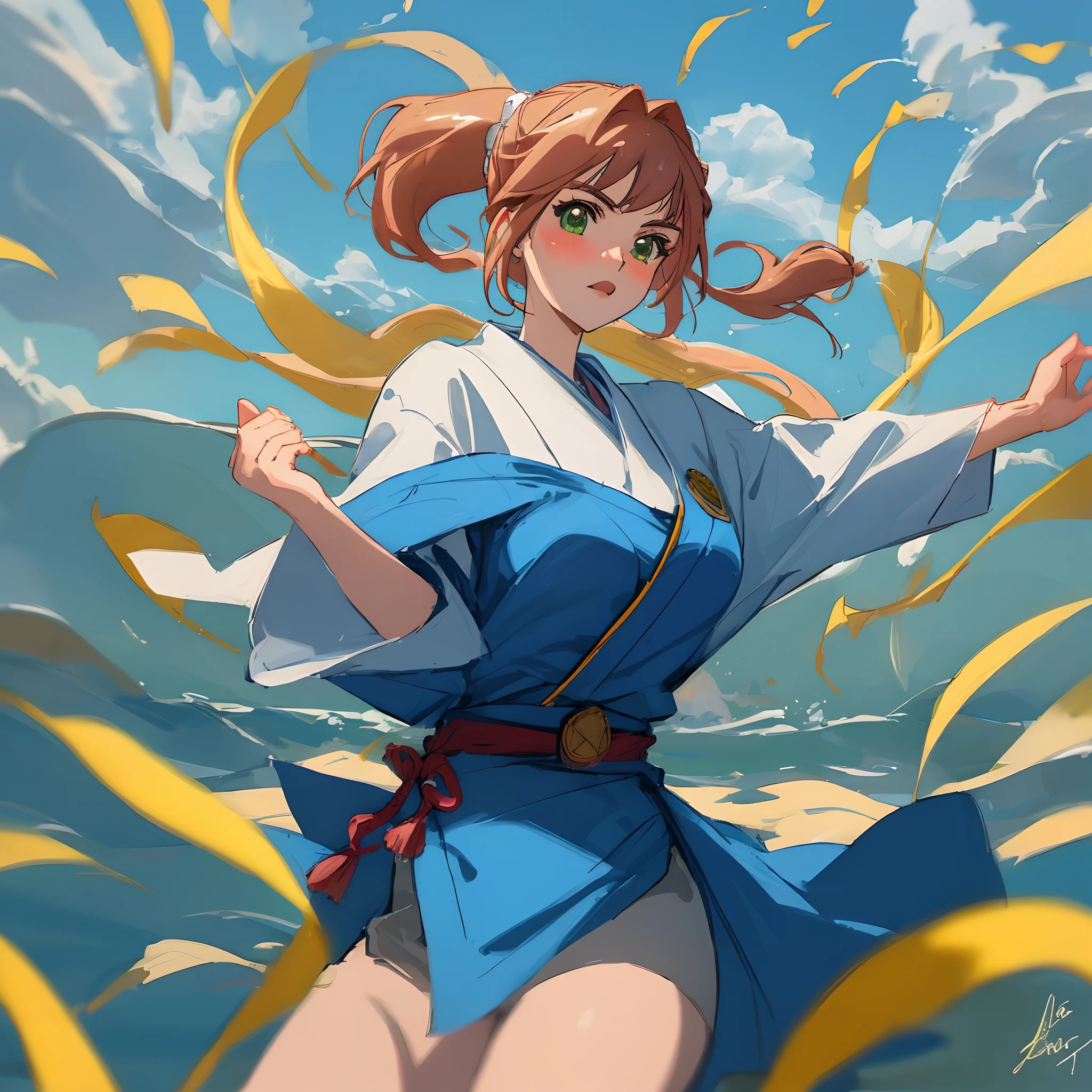 Alexandra Daddario drawn as a anime waifu Jedi