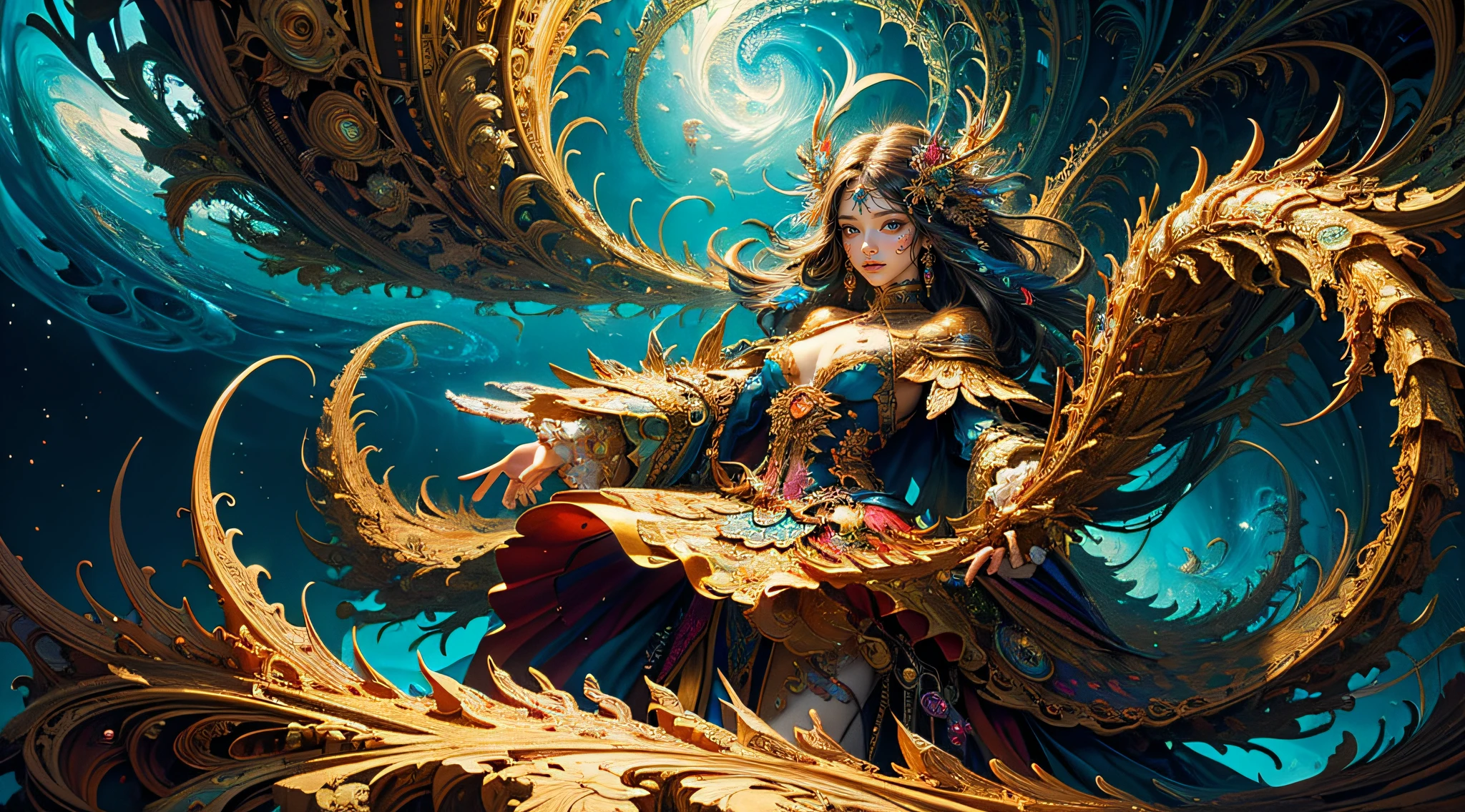(masterpiece, top quality, best quality, official art, beautiful and aesthetic:1.2), (1girl), extreme detailed,(fractal art:1.3),colorful,highest detailed, antasy